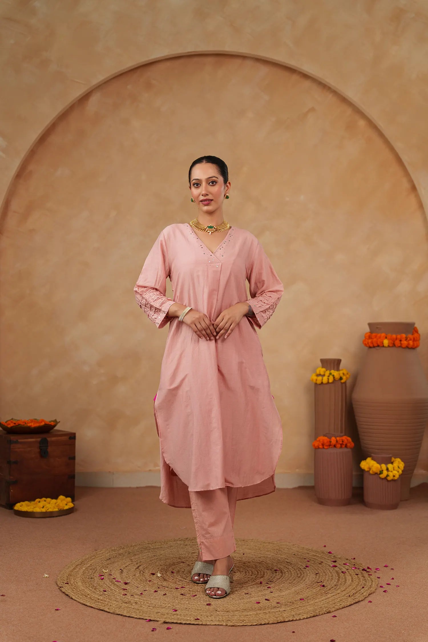 Gulnar Chanderi Kurta