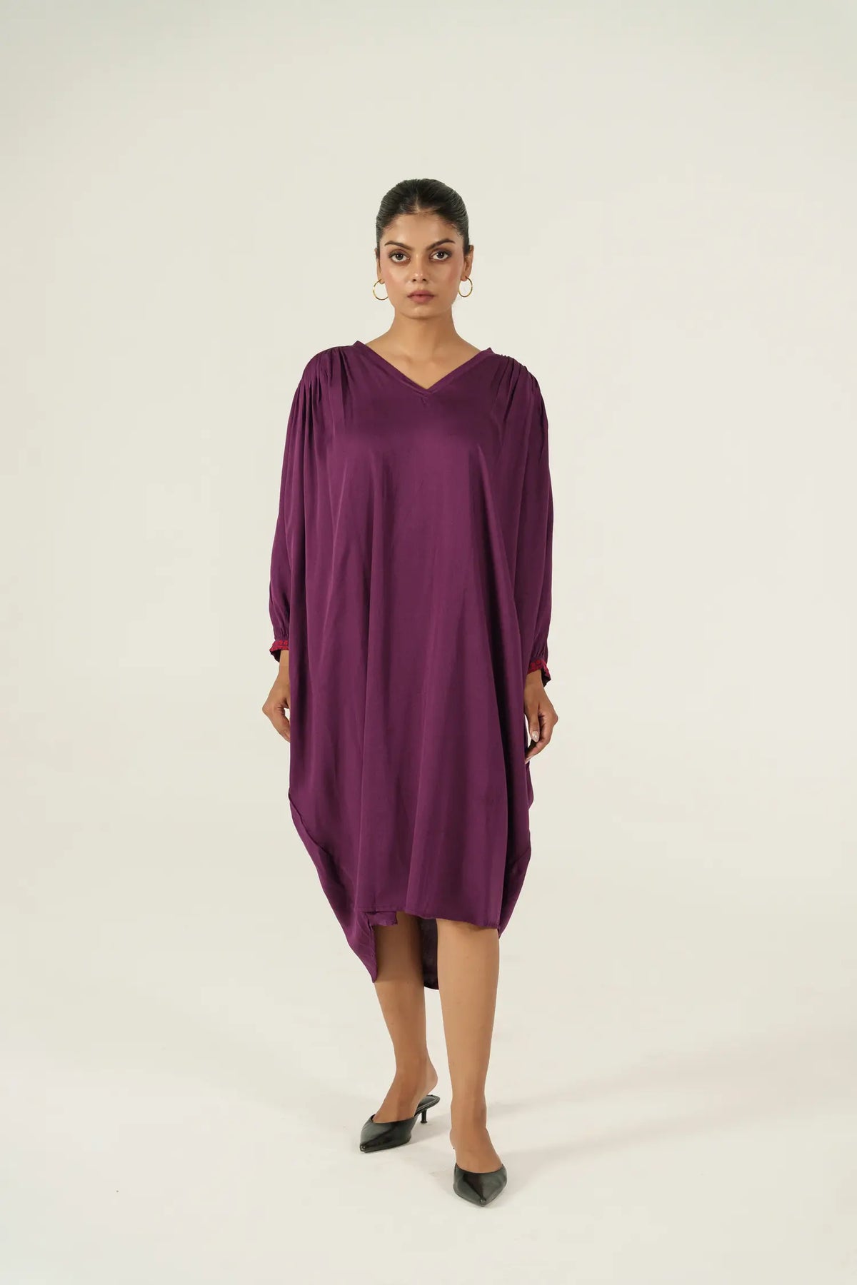 Dolman Dress - Aubergine