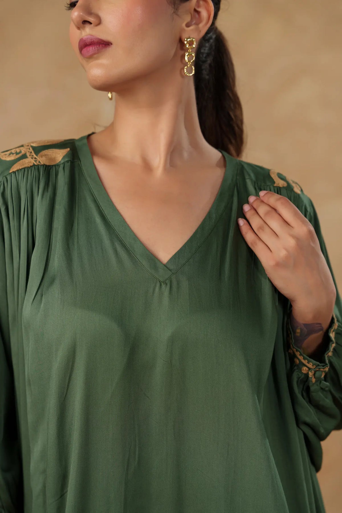 Dolman Dress - Moss Green