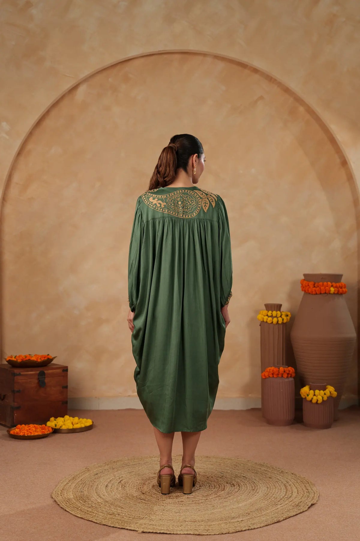 Dolman Dress - Moss Green