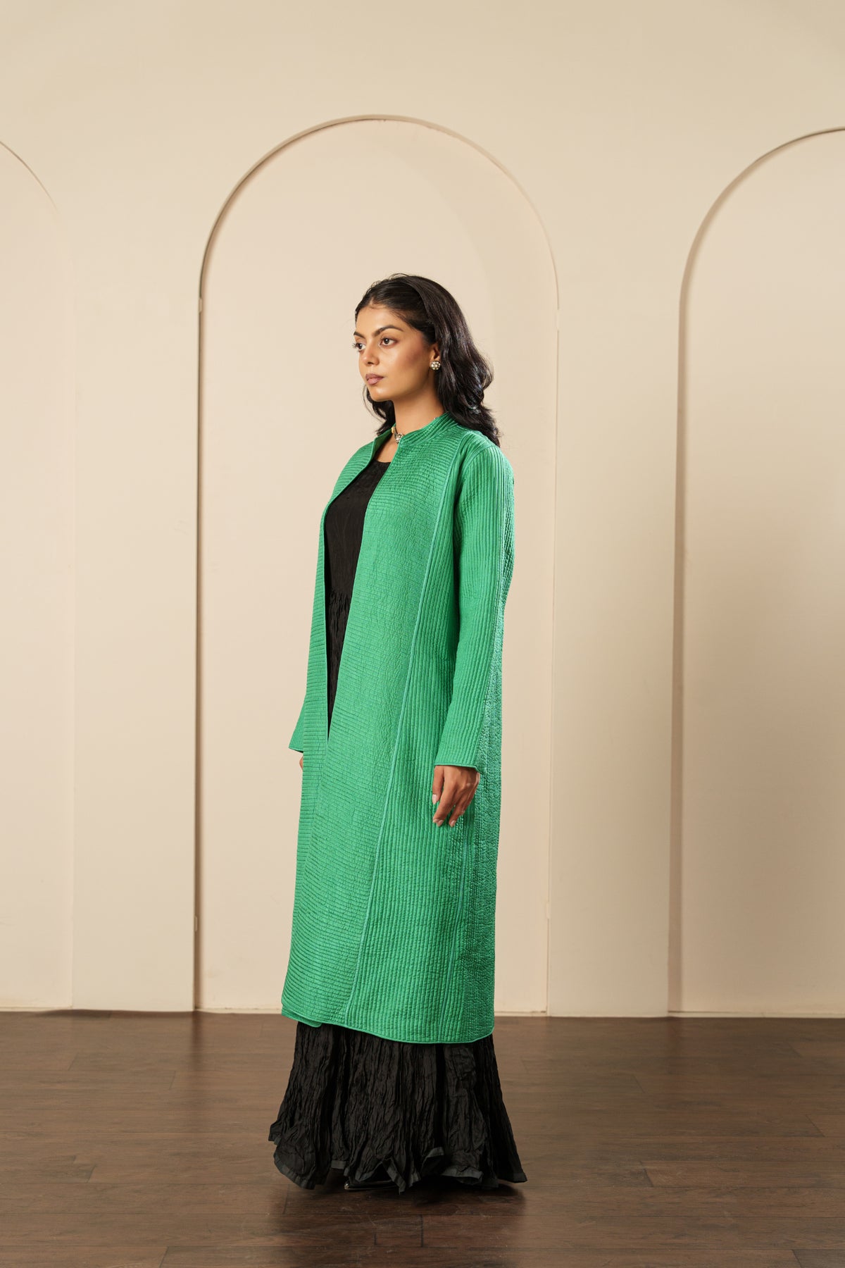 Long Straight Coat - Silk