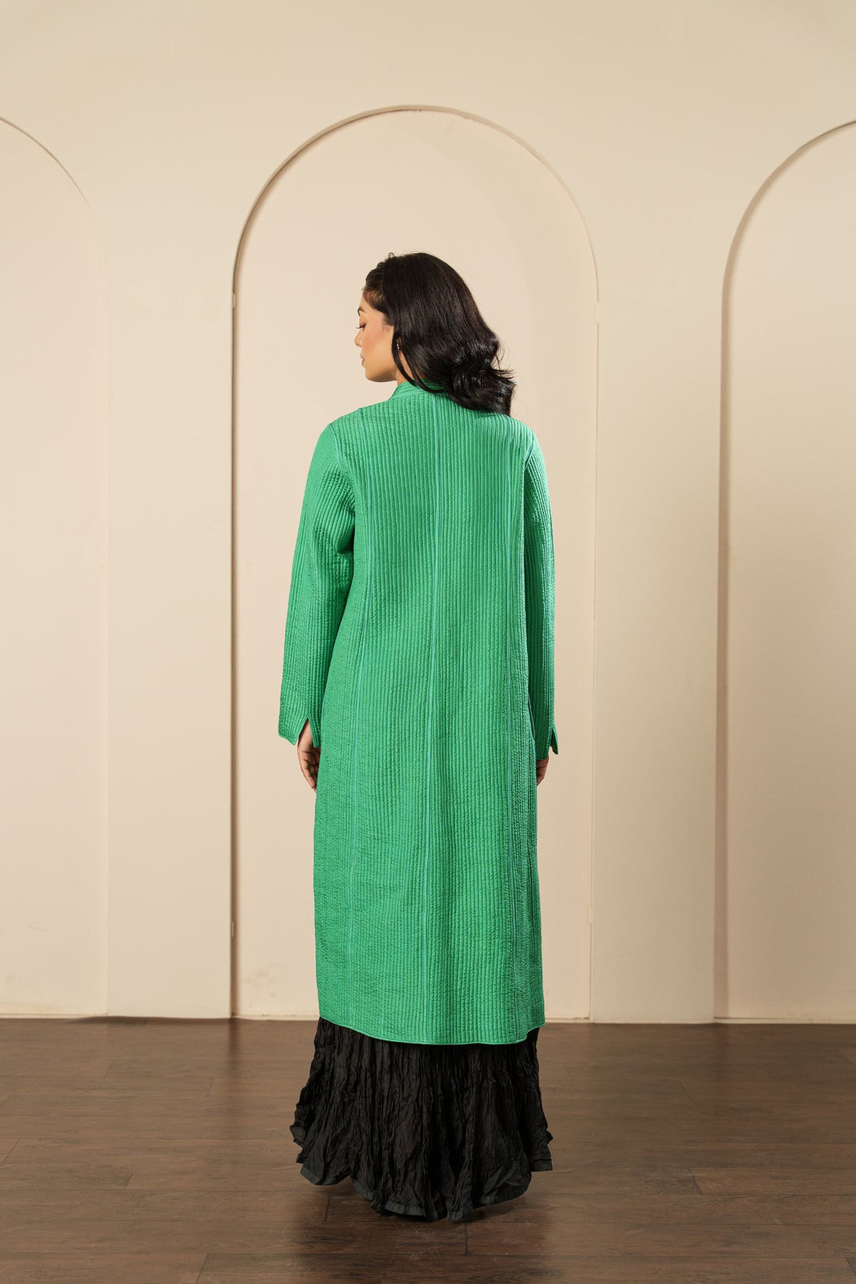 Long Straight Coat - Silk