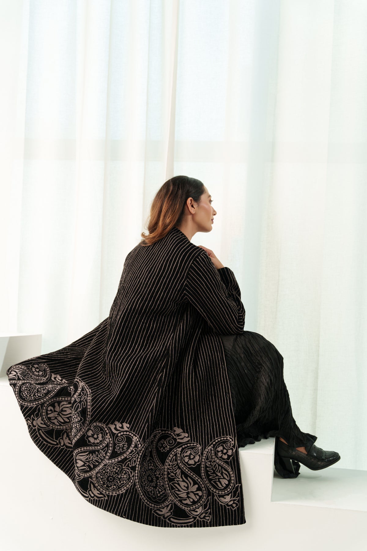 A-line Coat - Silk Velvet