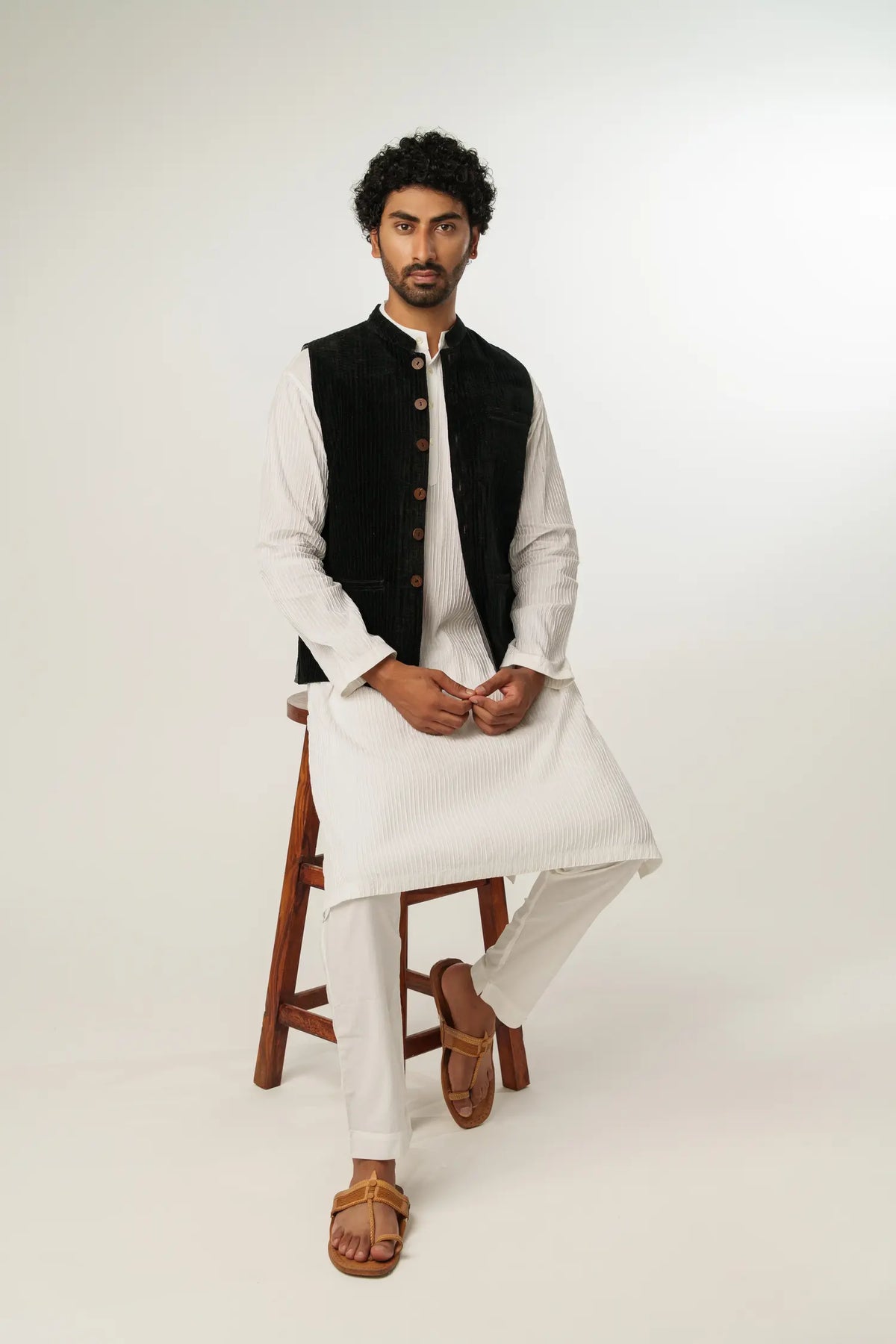Men's Nehru Vest - Cotton Velvet