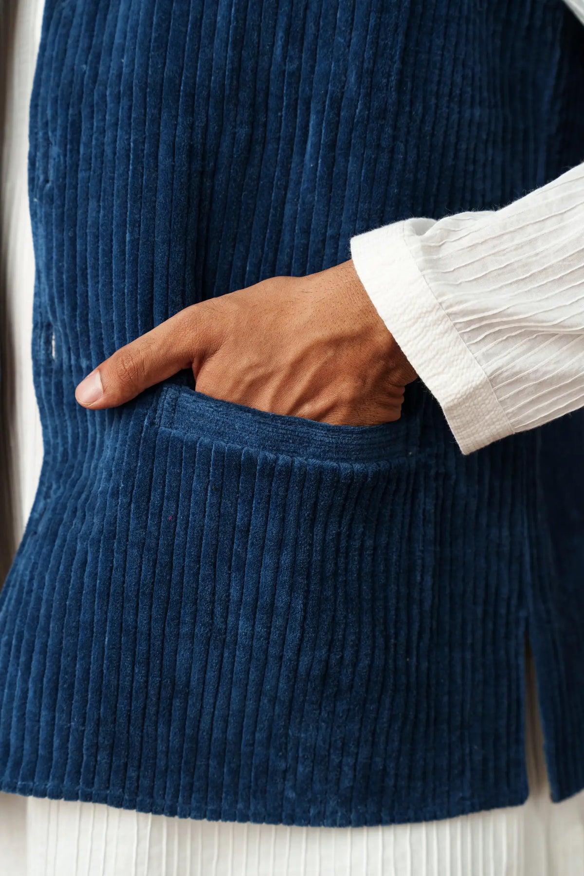 Men's Nehru Vest - Cotton Velvet