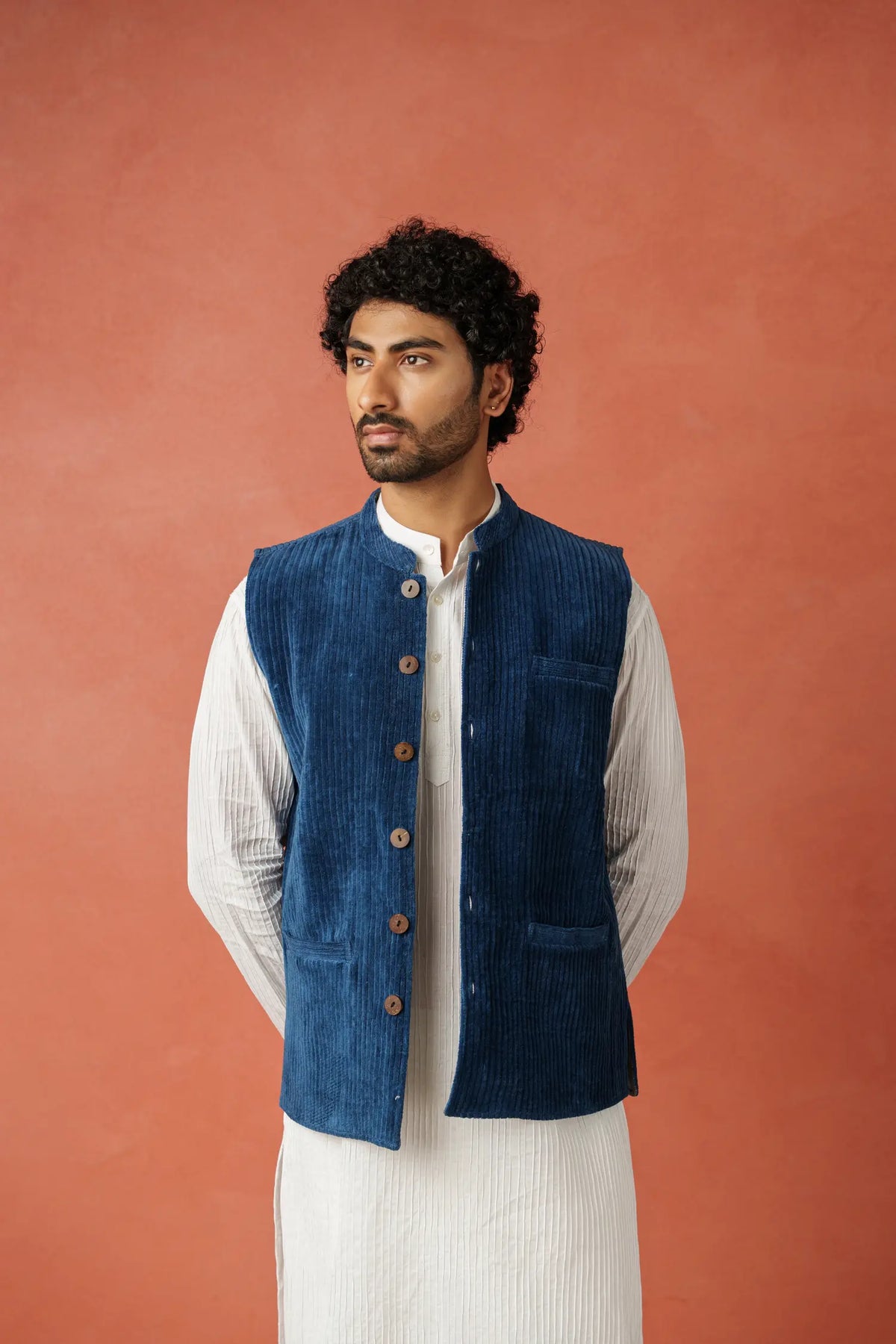 Men's Nehru Vest - Cotton Velvet