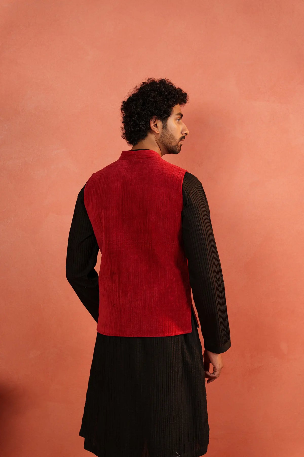 Men's Nehru Vest - Cotton Velvet