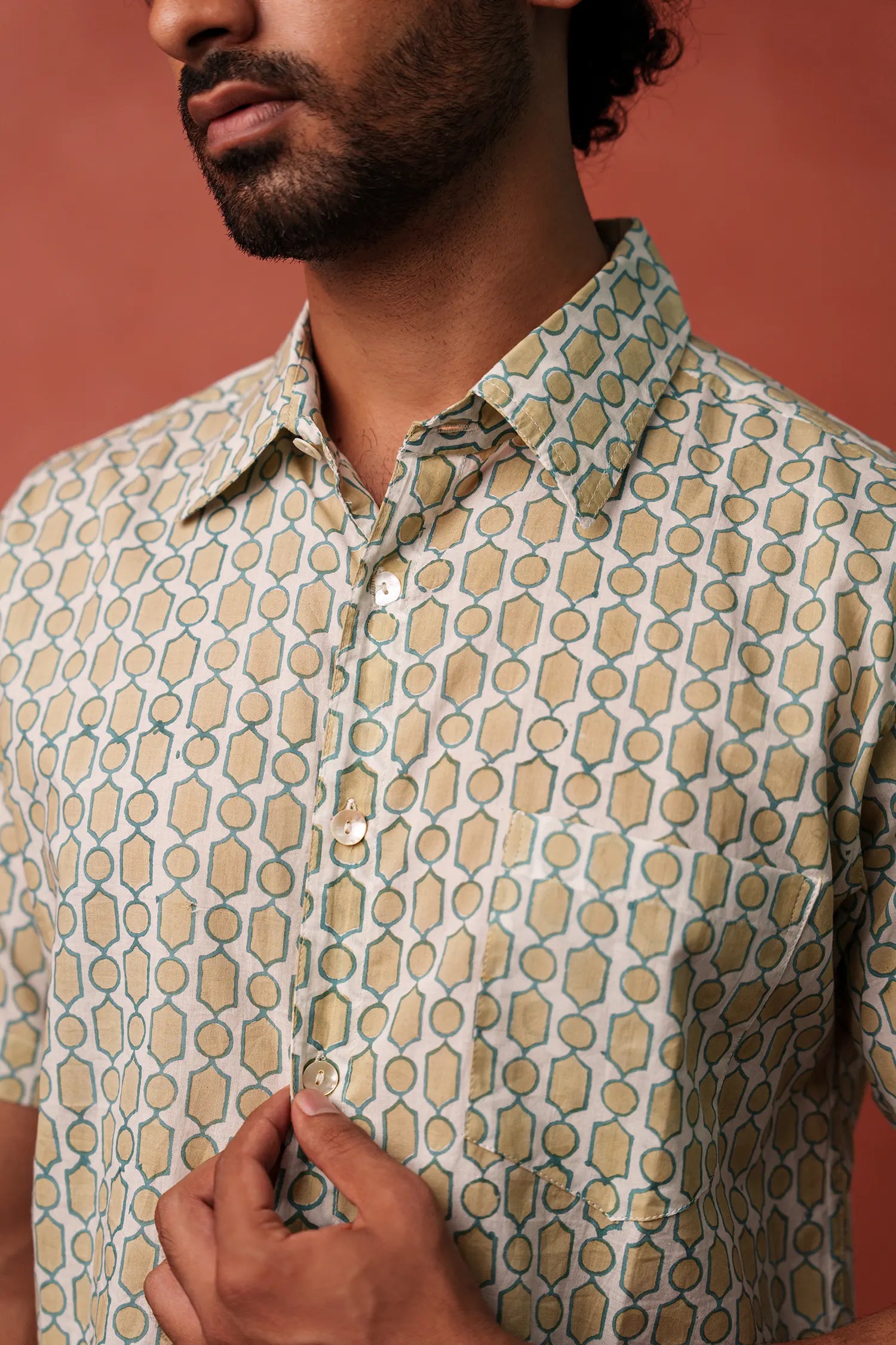 Men's Hanblock Printed Half Sleeves shirt