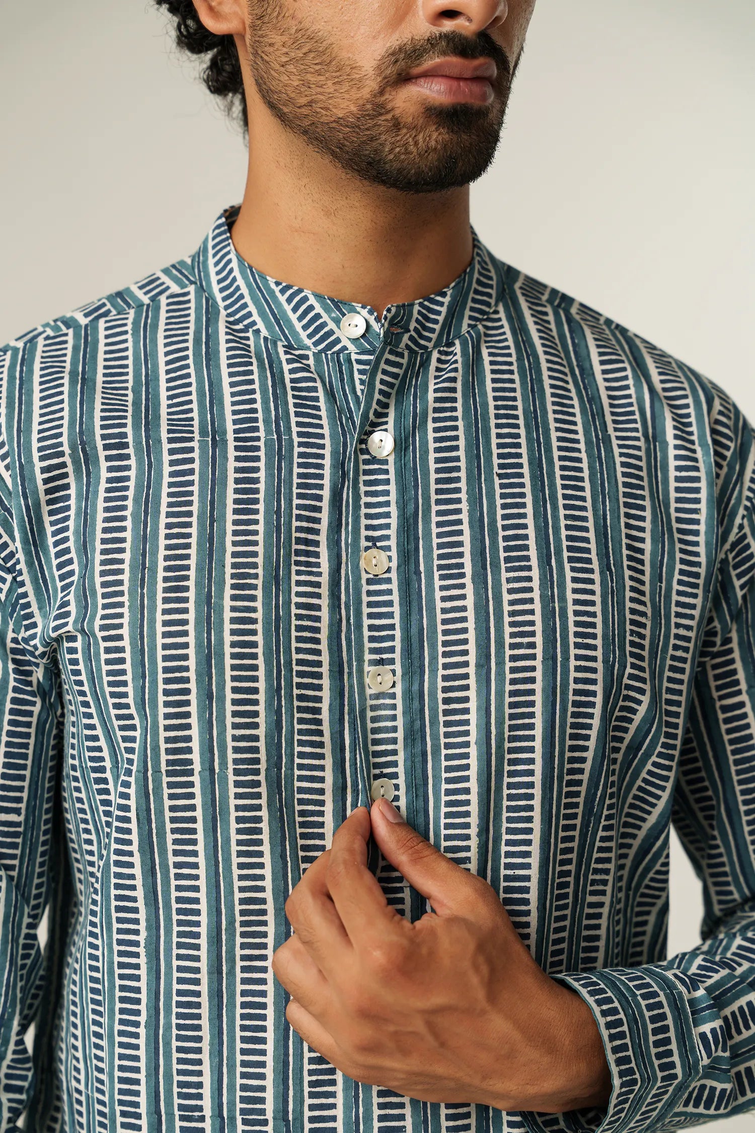 Men's Handblock Printed Guru shirt