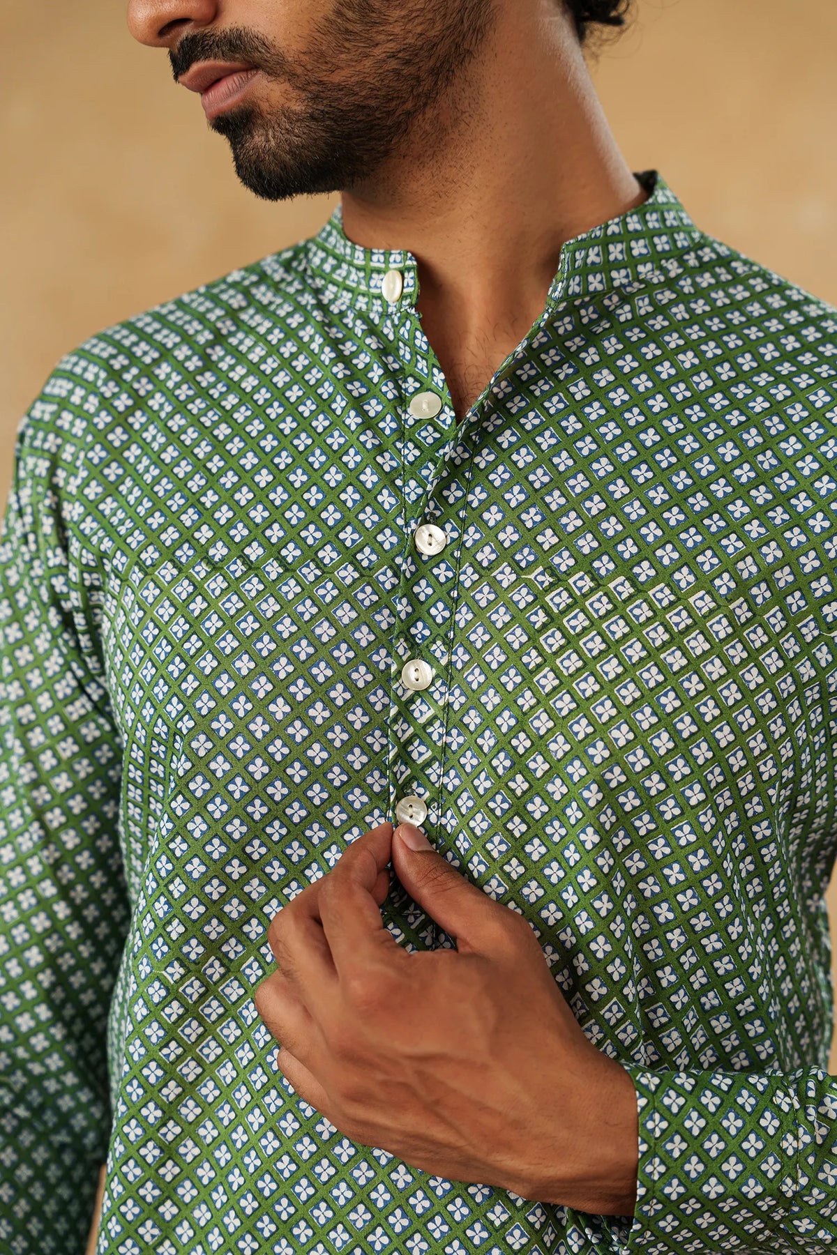 Men's Handblock Printed Guru shirt