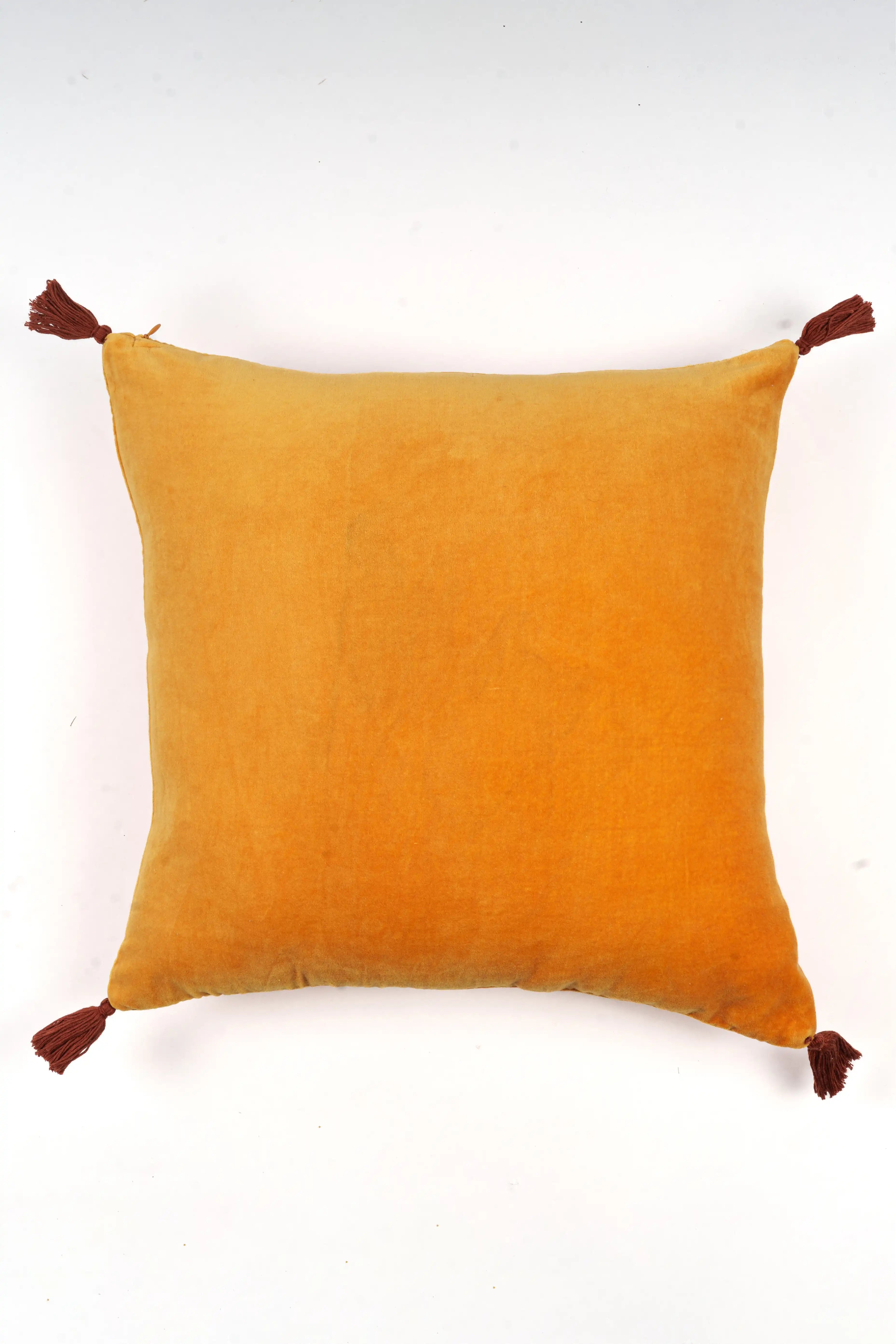 Cotton Velvet Cushion Cover - Mustard