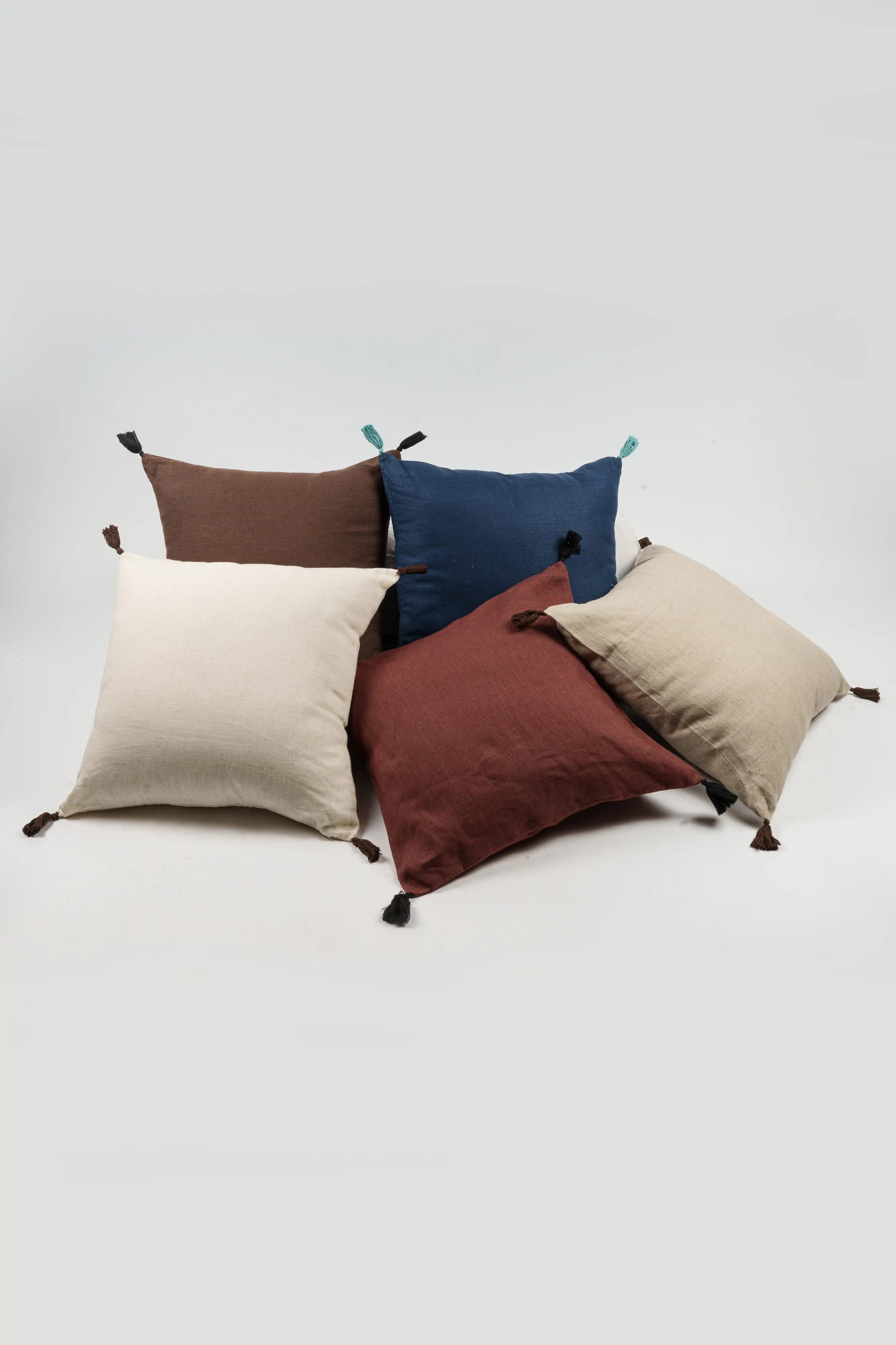Linen Cushion Cover - Indigo