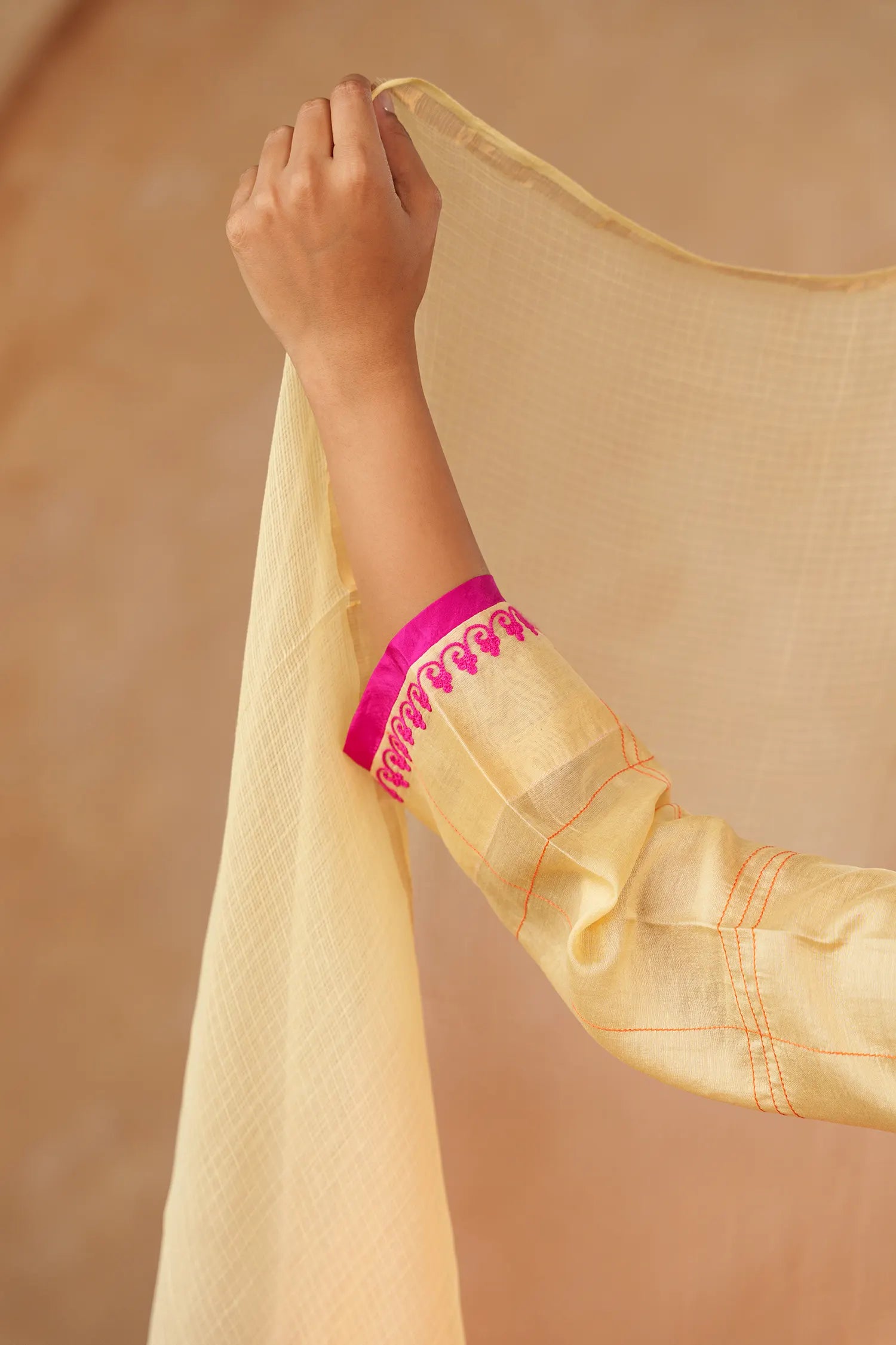 Alankrita Checkered Chanderi Kurta