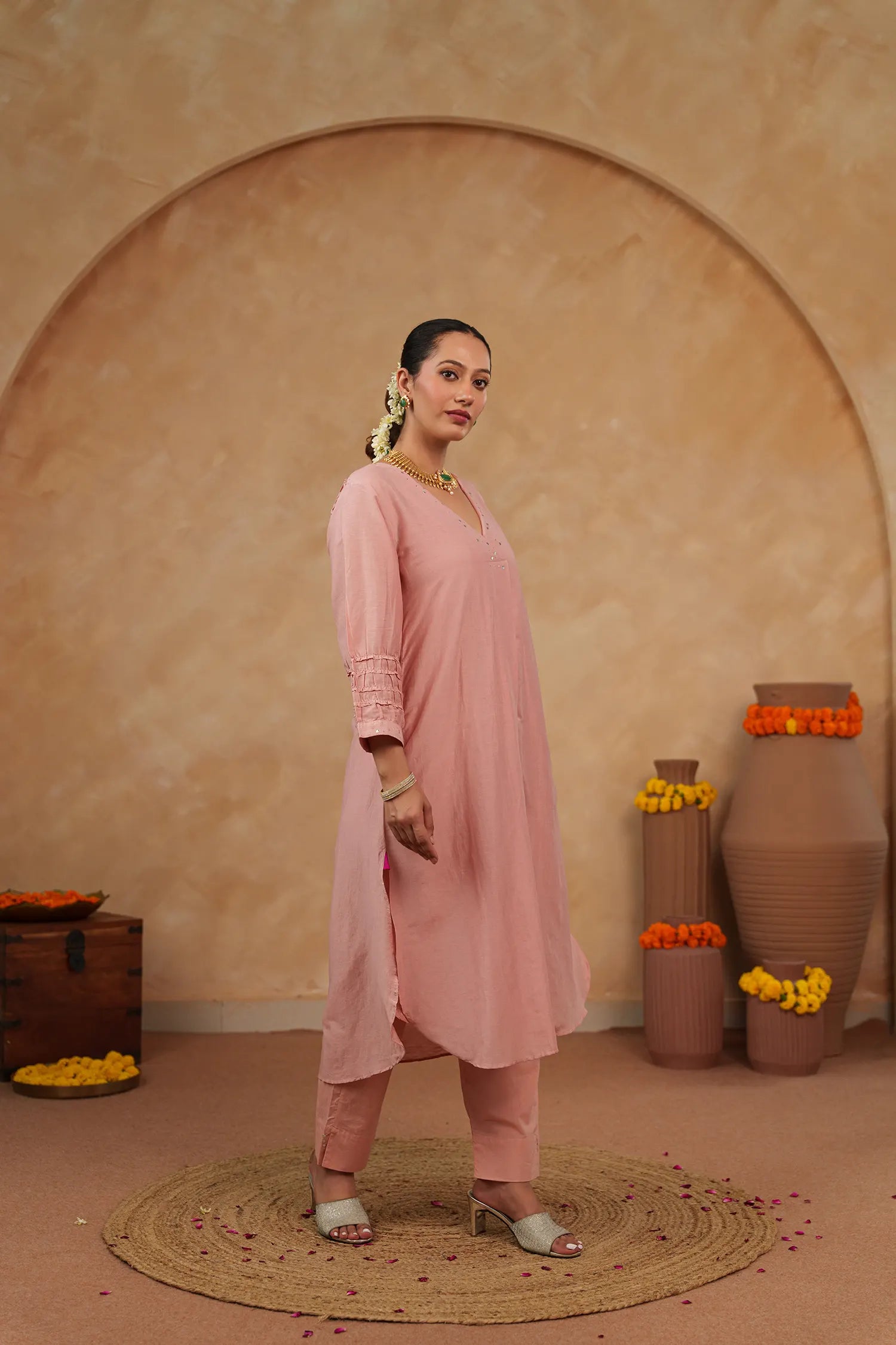 Gulnar Chanderi Kurta