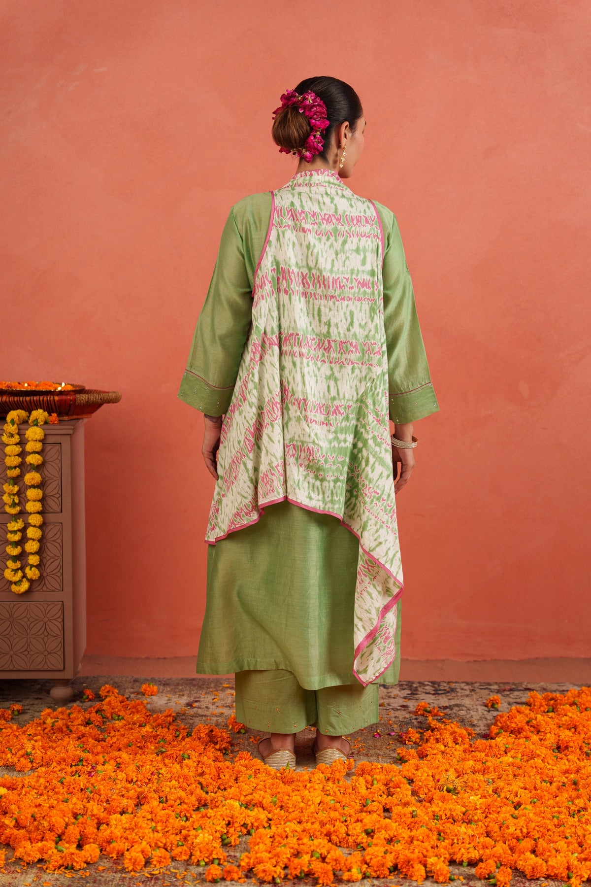 Pista Overlay A-line Kurta