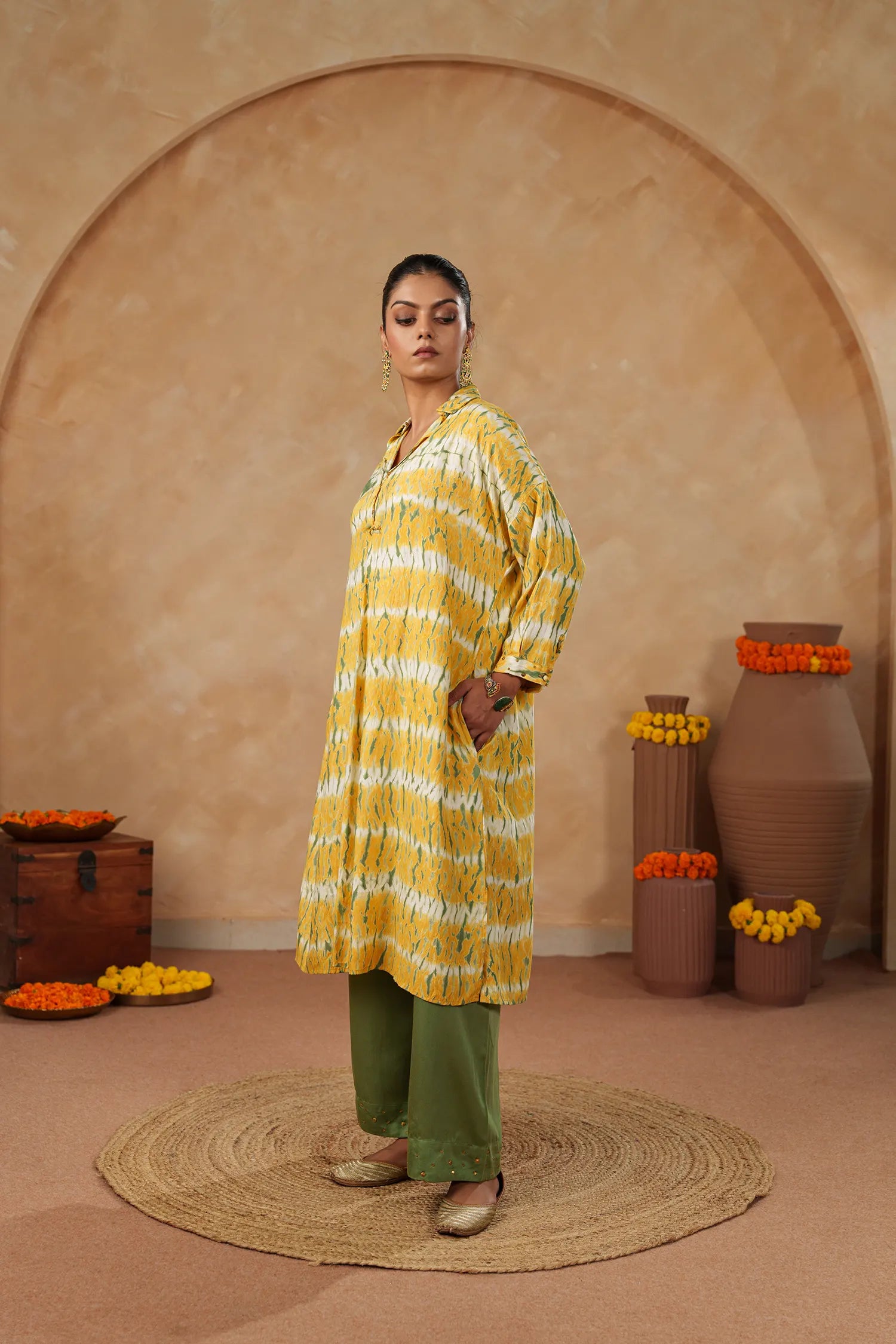 Long Joshi Tie-Dye Kurta