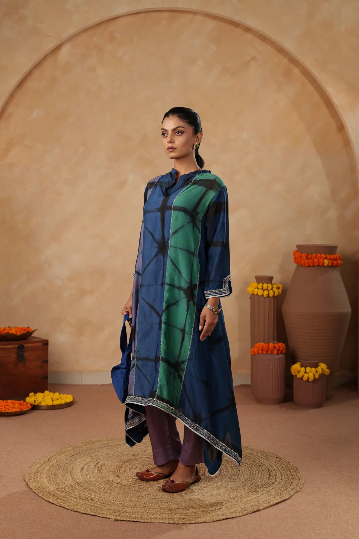 French Shibori Kurta