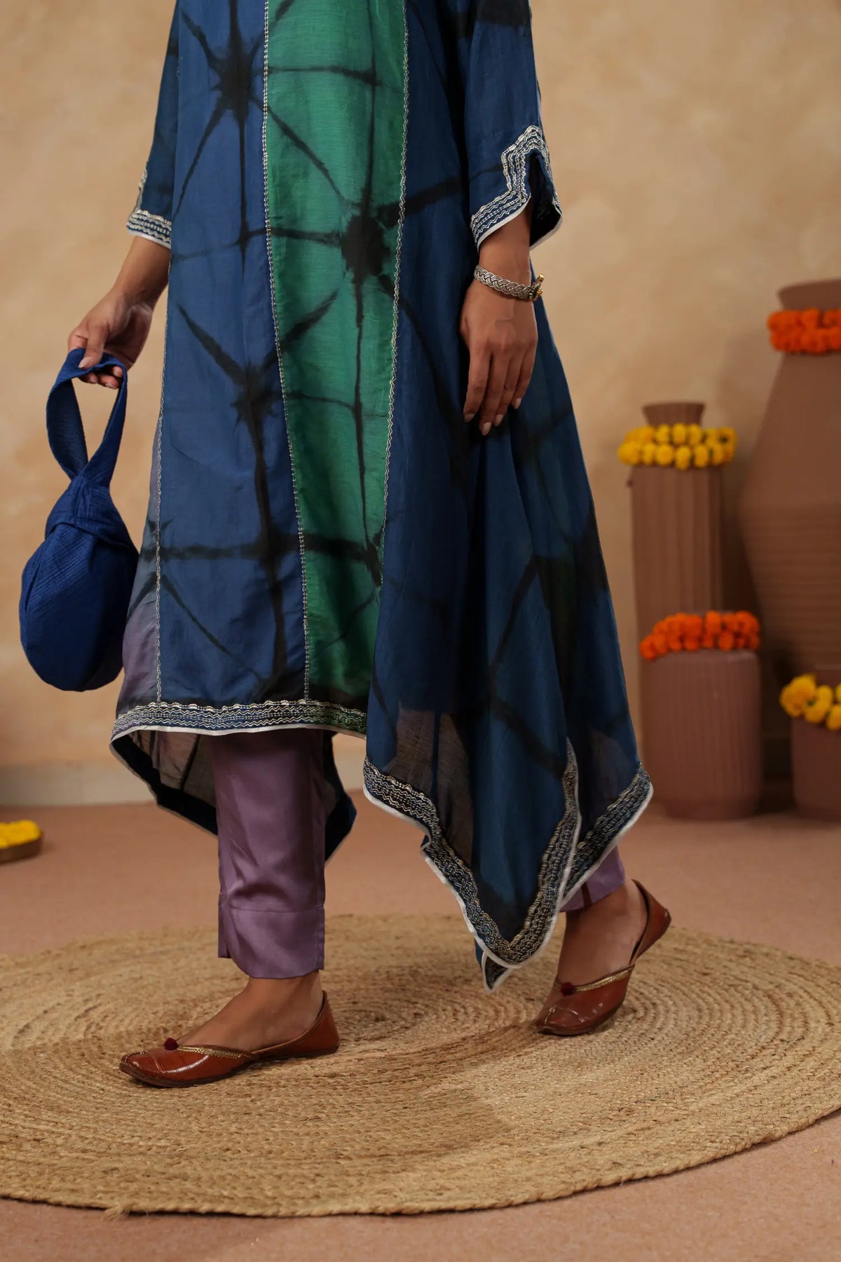 French Shibori Kurta