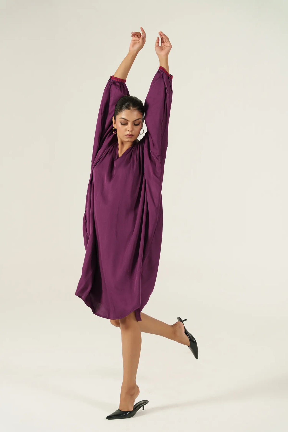 Dolman Dress - Aubergine