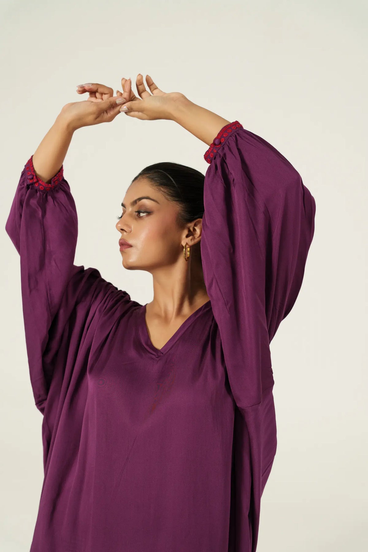 Dolman Dress - Aubergine