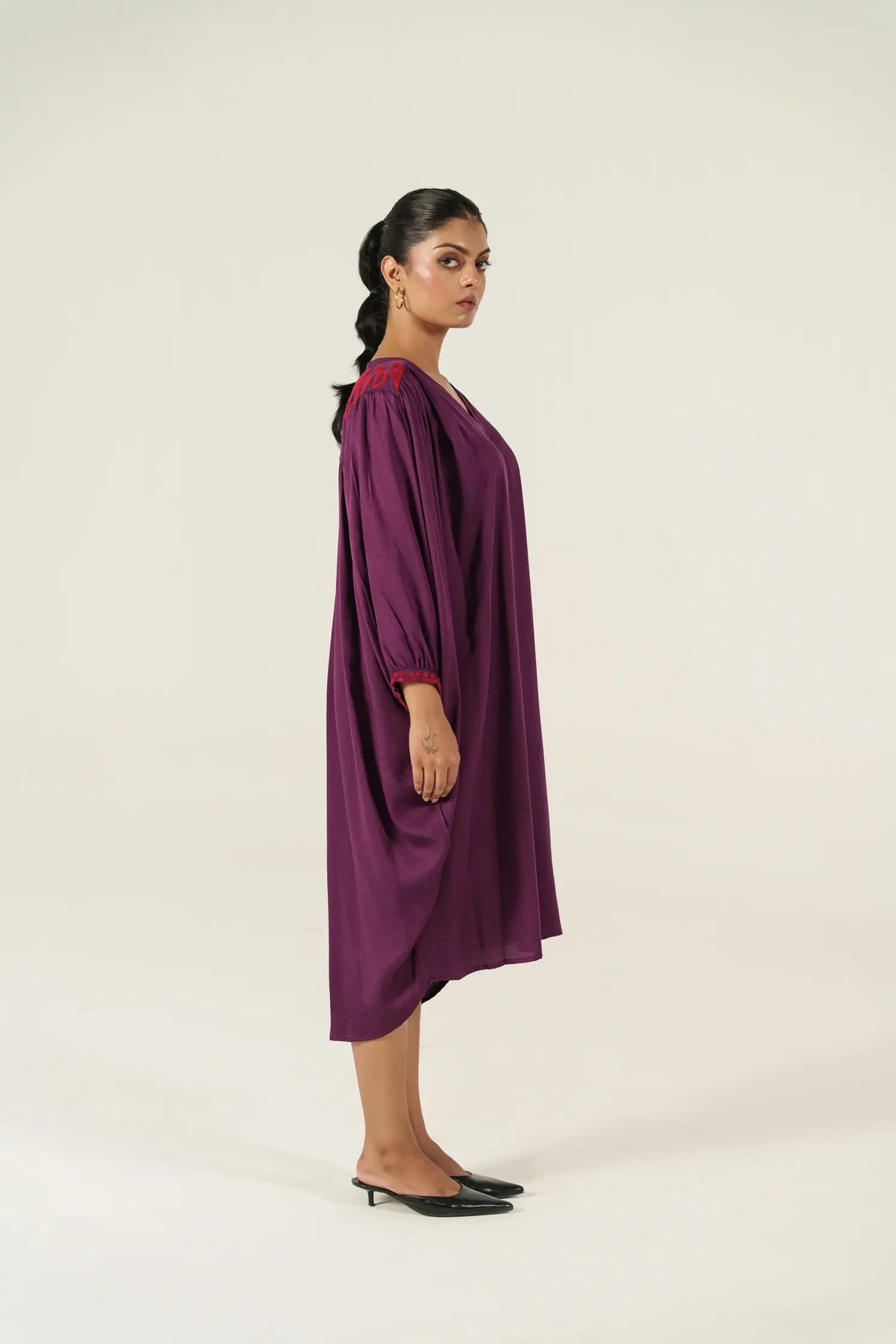 Dolman Dress - Aubergine