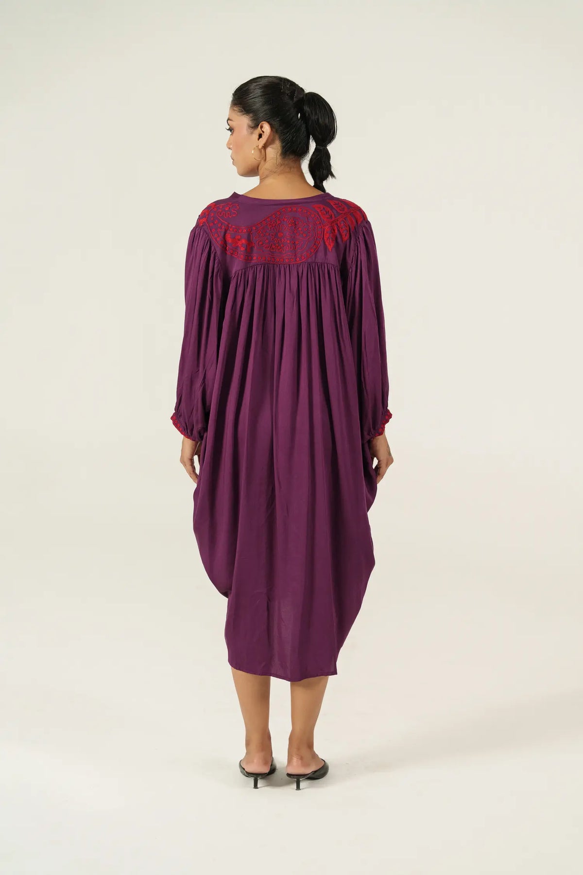 Dolman Dress - Aubergine