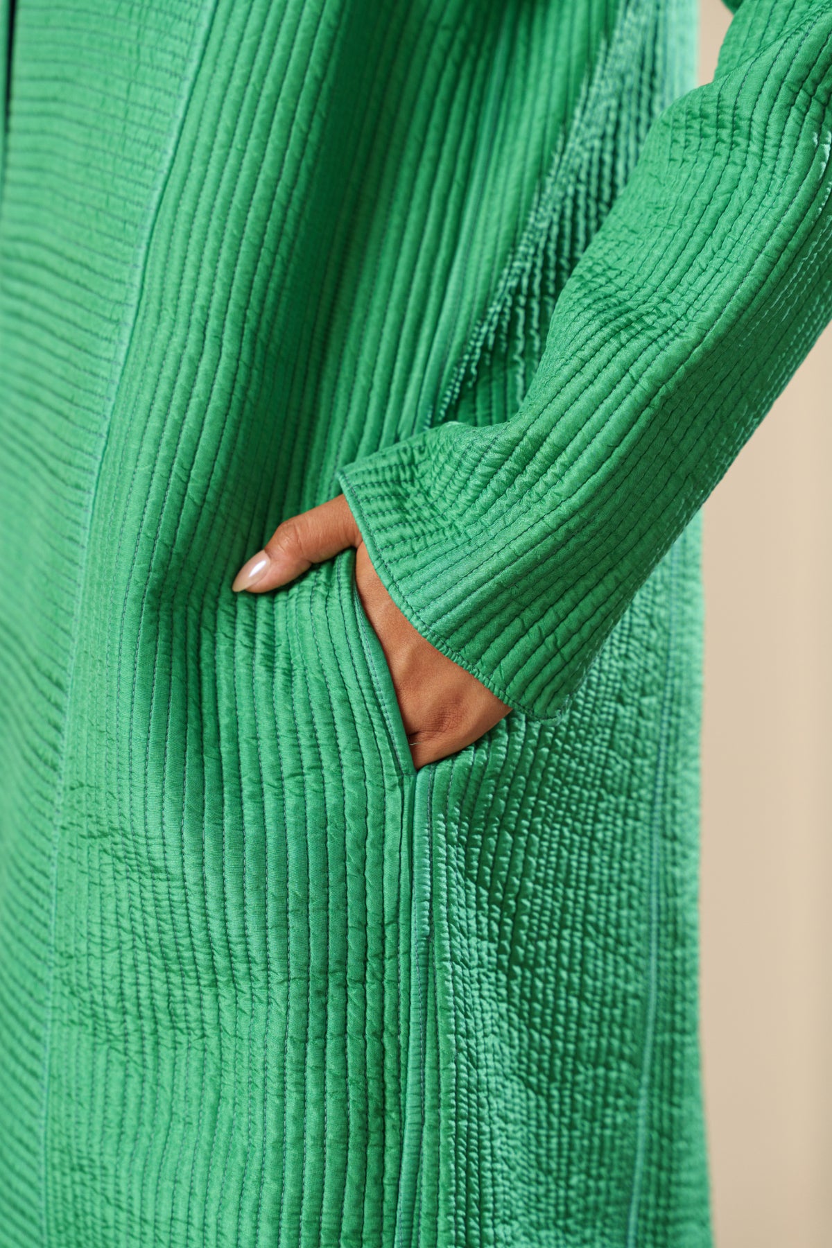 Long Straight Coat - Silk