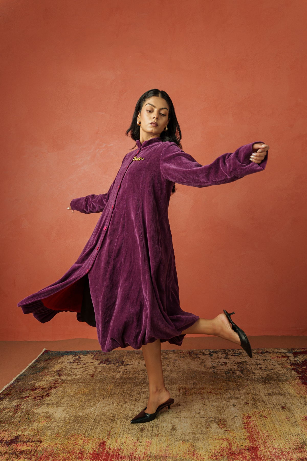 Balloon Coat - Cotton Velvet