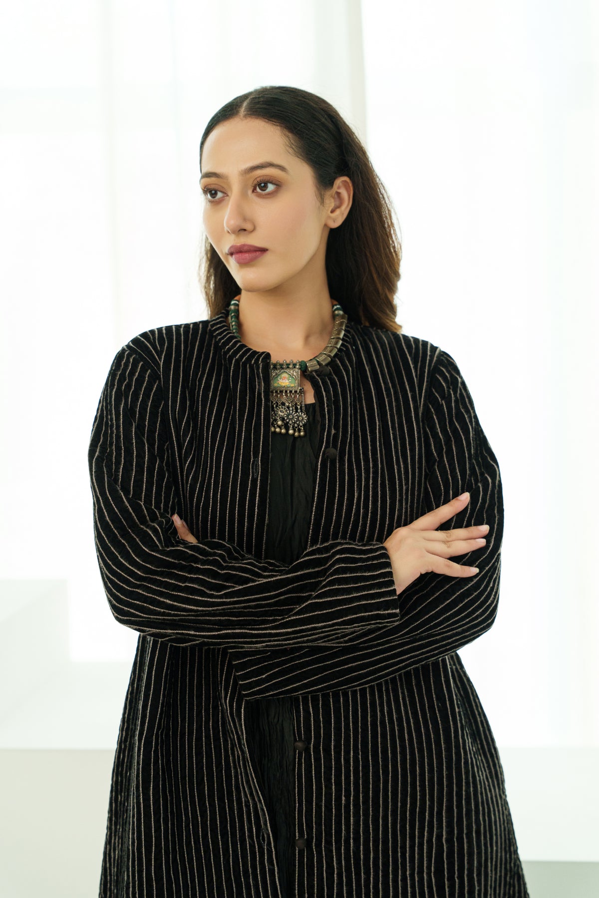 A-line Coat - Silk Velvet