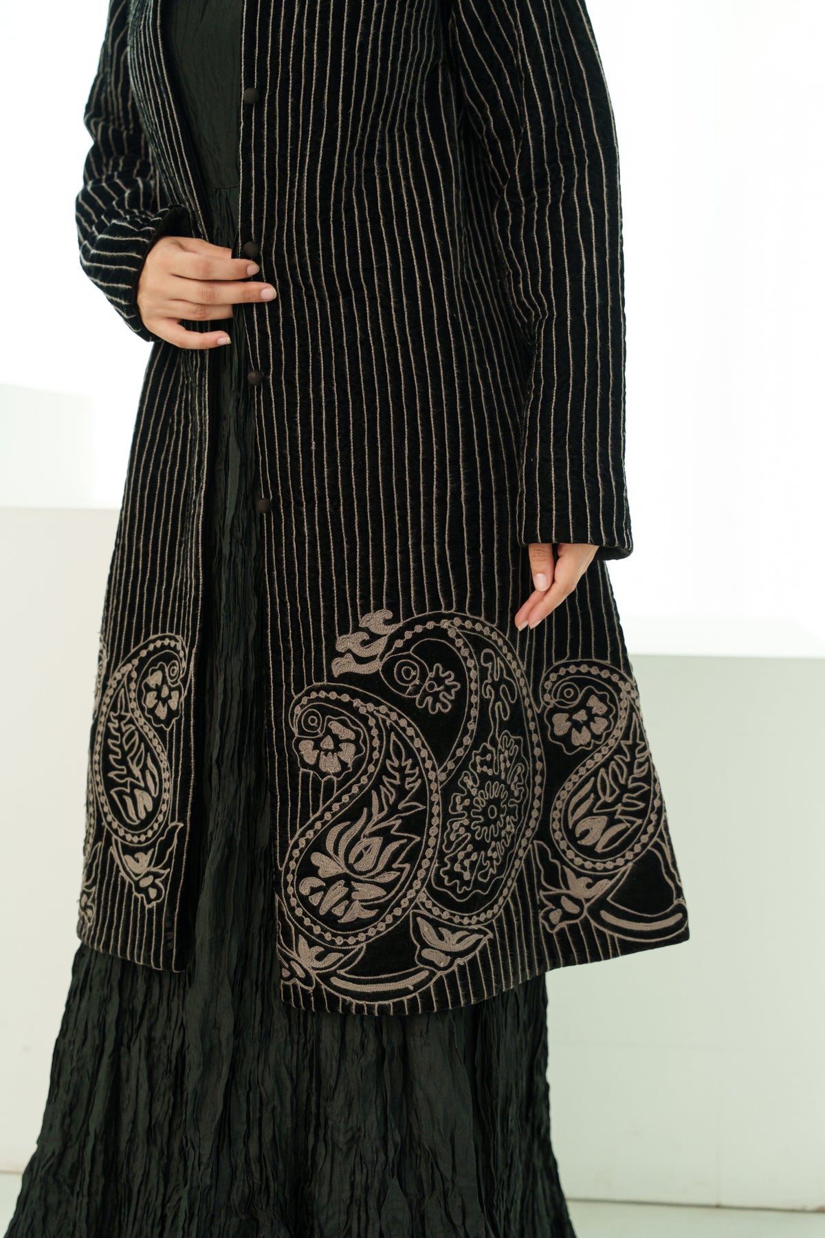 A-line Coat - Silk Velvet