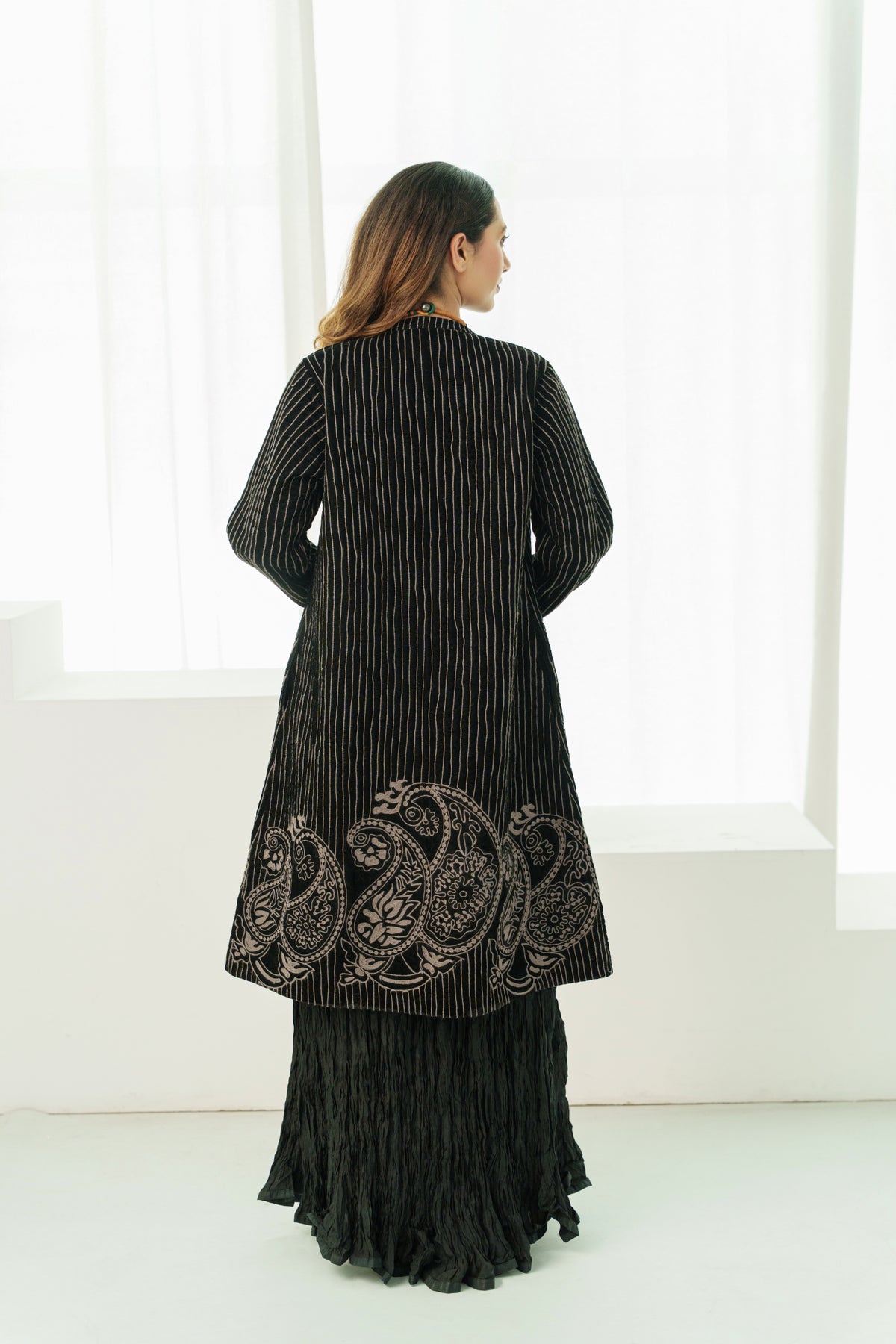 A-line Coat - Silk Velvet