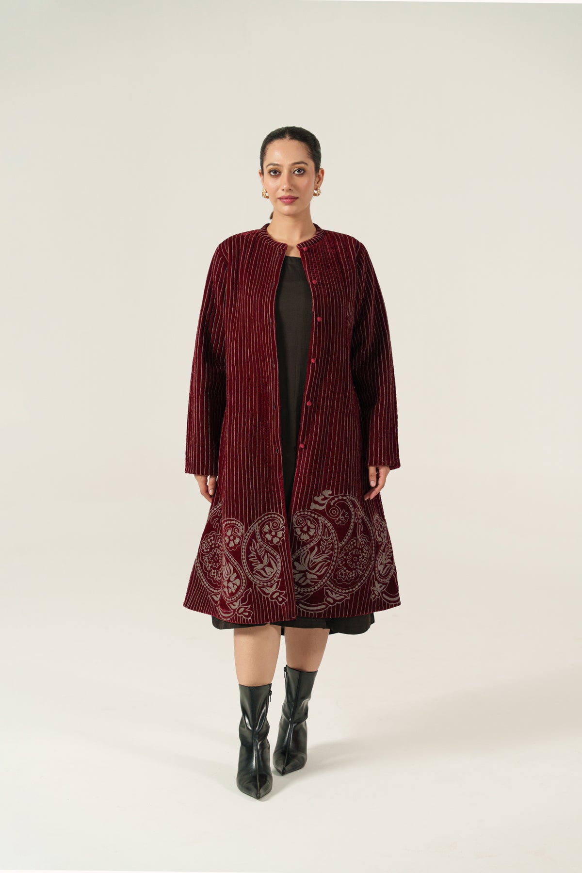 A-line Coat - Silk Velvet