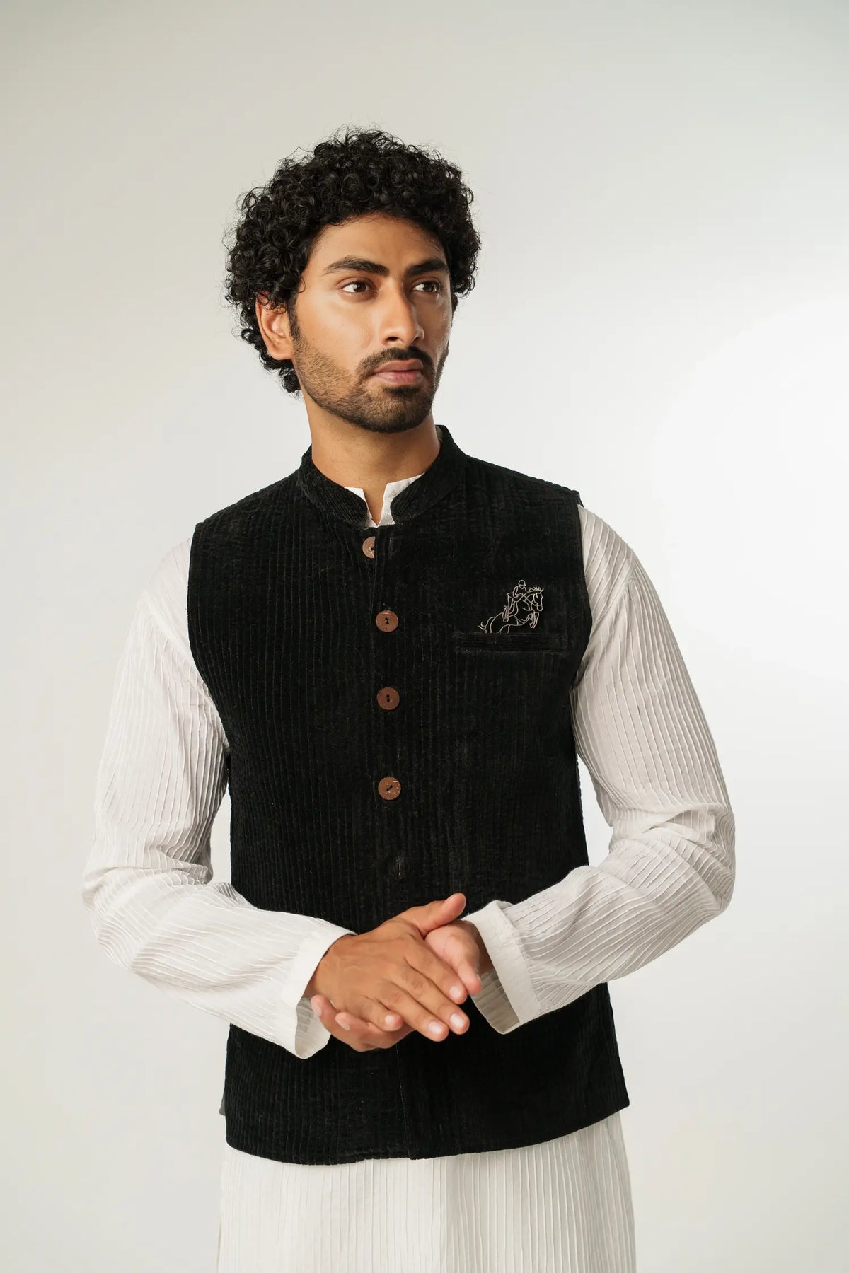 Men's Nehru Vest - Cotton Velvet