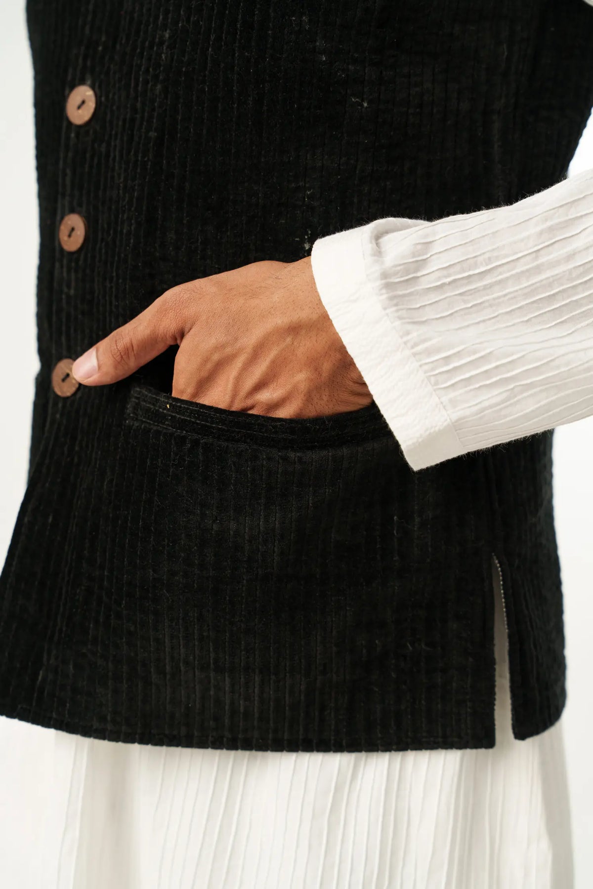 Men's Nehru Vest - Cotton Velvet
