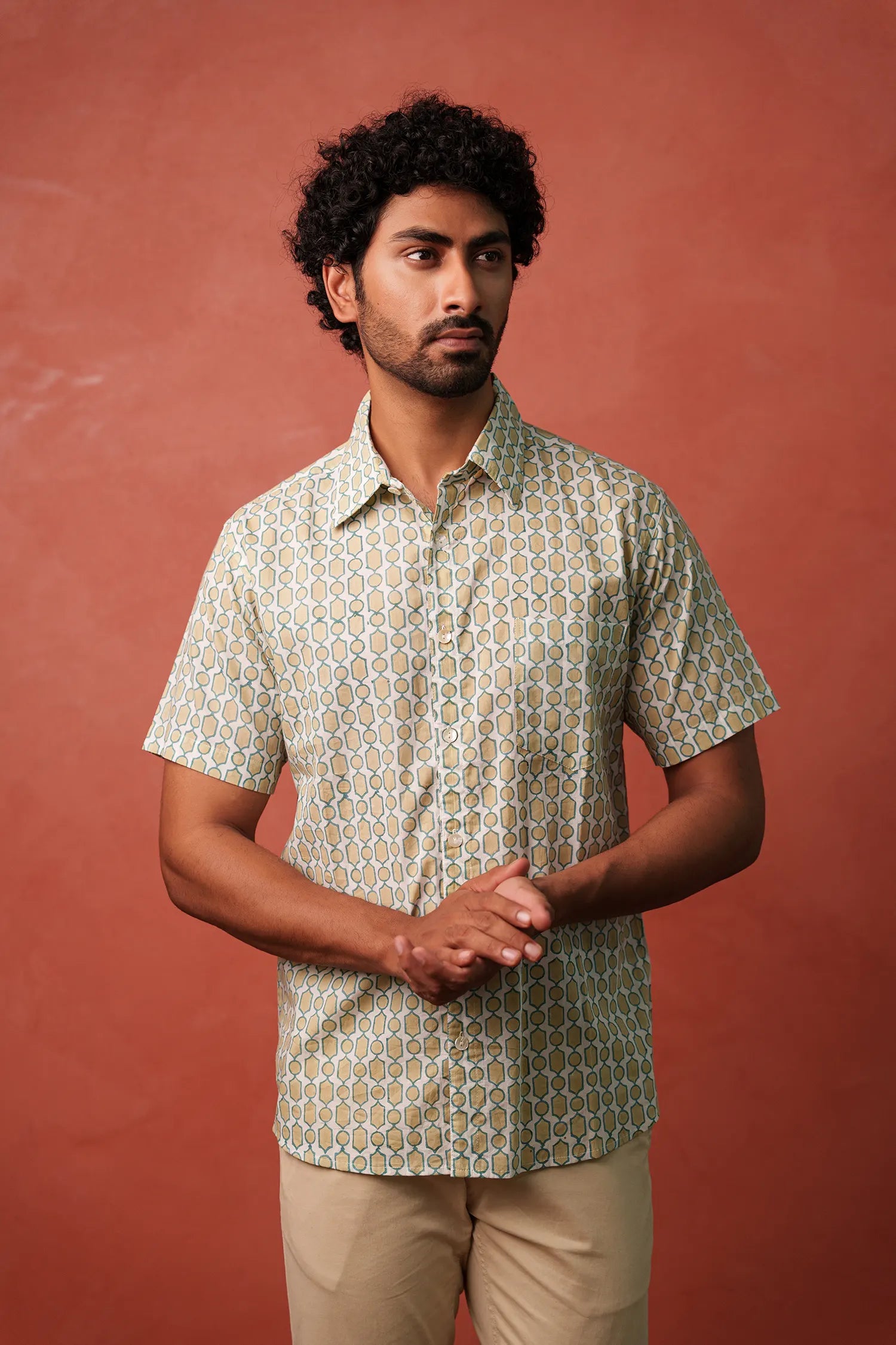 Men's Hanblock Printed Half Sleeves shirt