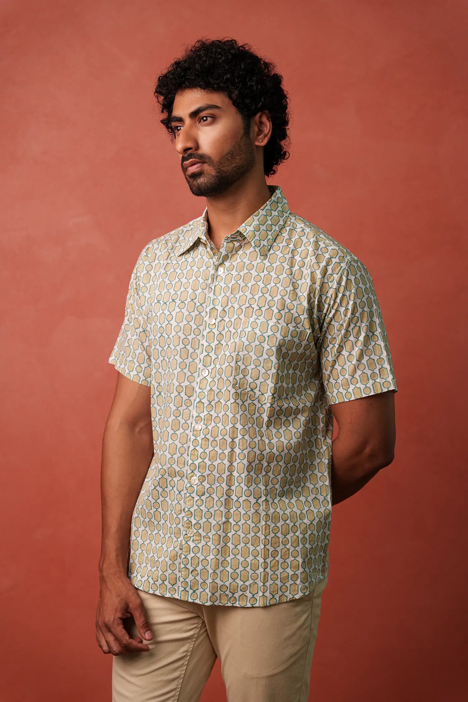 Men's Hanblock Printed Half Sleeves shirt