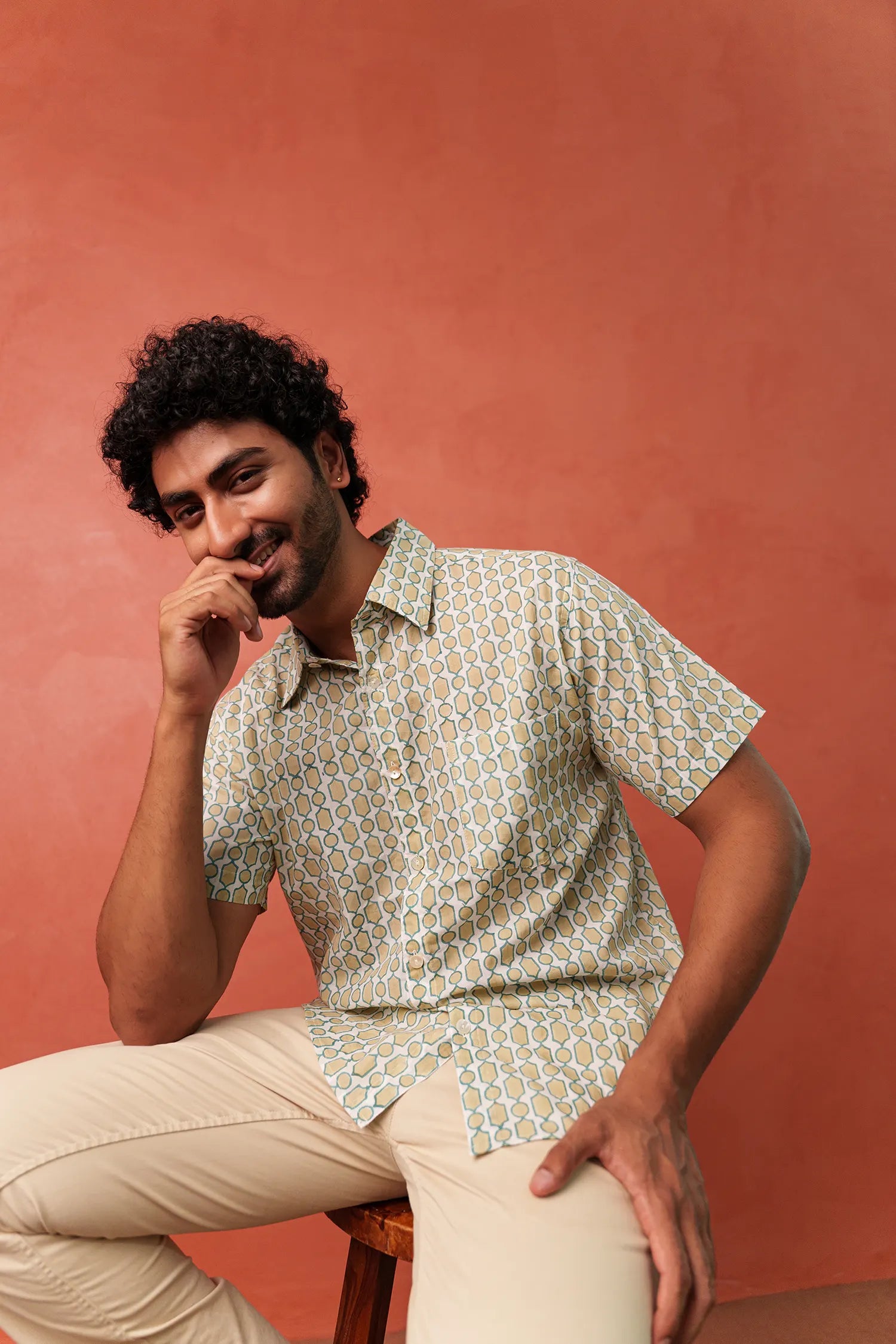 Men's Hanblock Printed Half Sleeves shirt