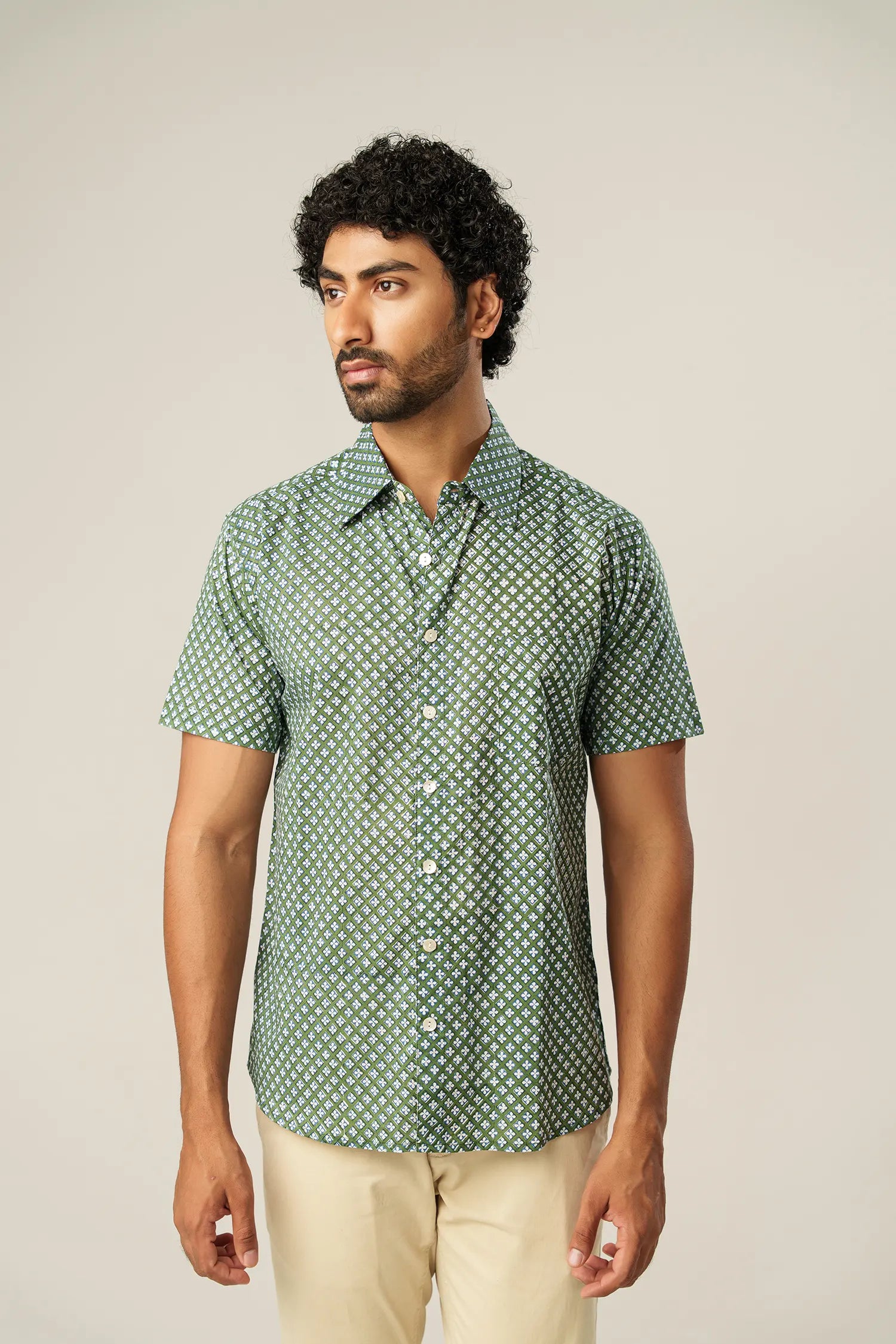 Men's Hanblock Printed Half Sleeves shirt