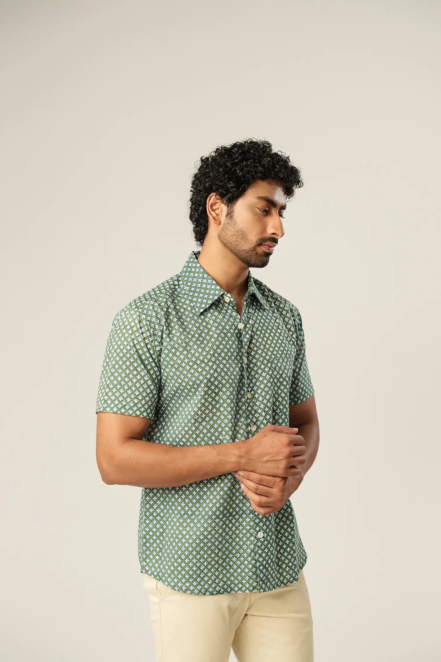 Men's Hanblock Printed Half Sleeves shirt