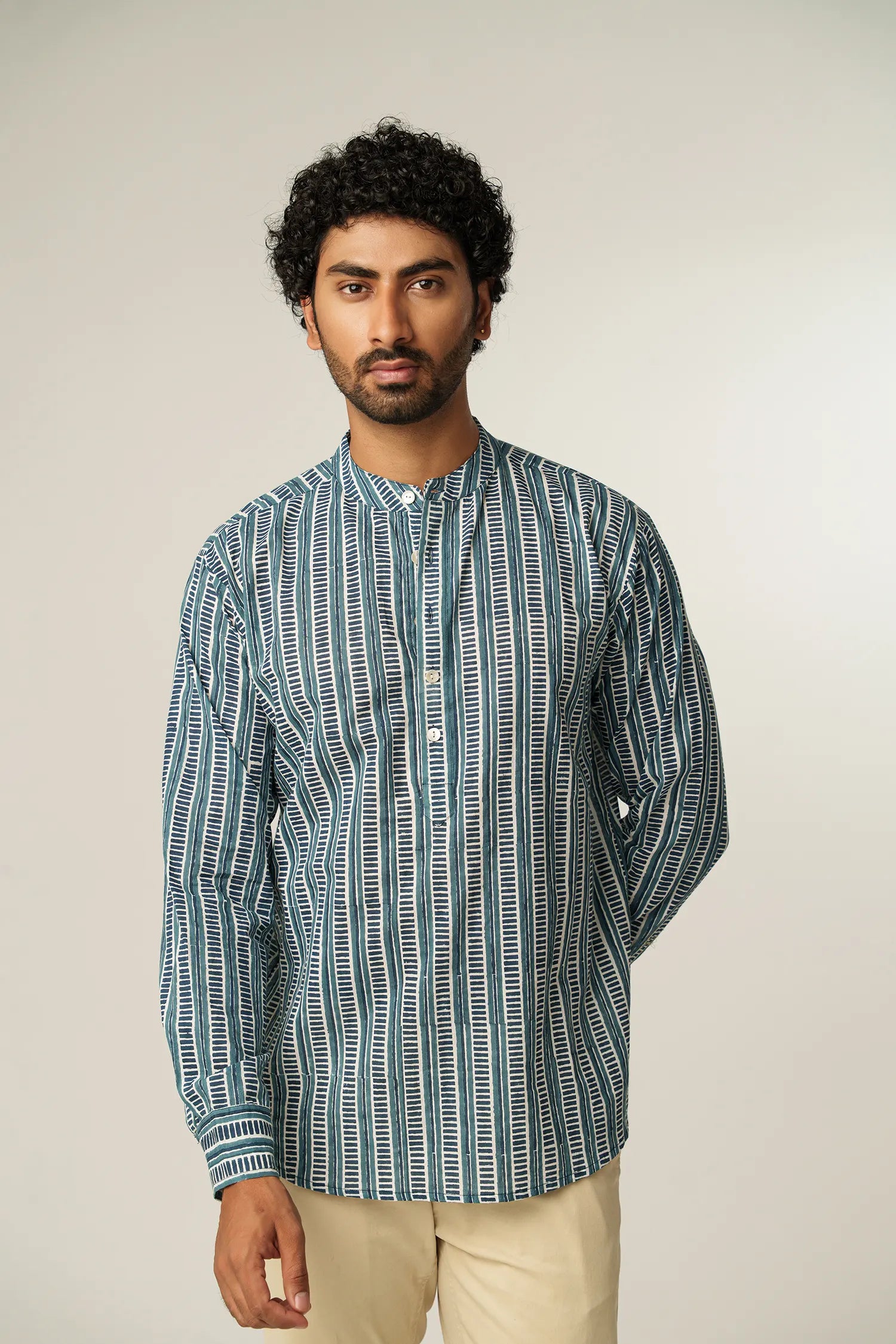 Men's Handblock Printed Guru shirt