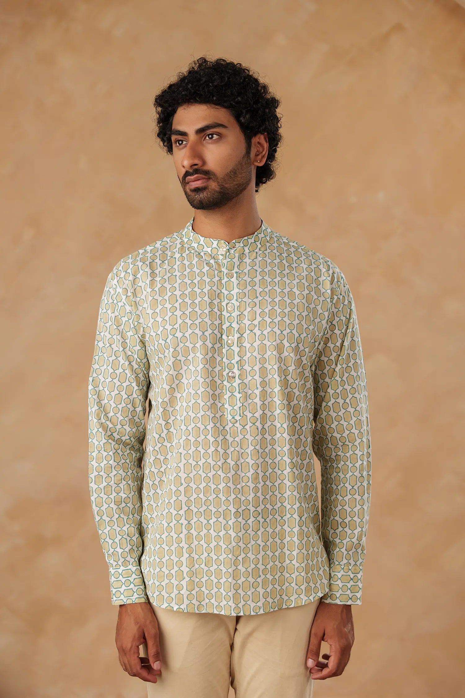 Men's Handblock Printed Guru shirt