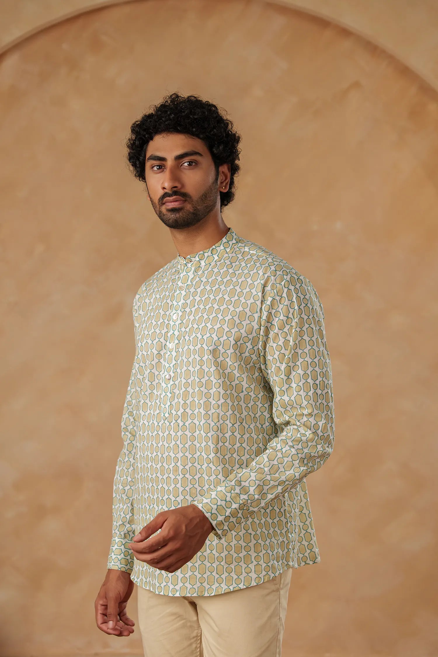 Men's Handblock Printed Guru shirt