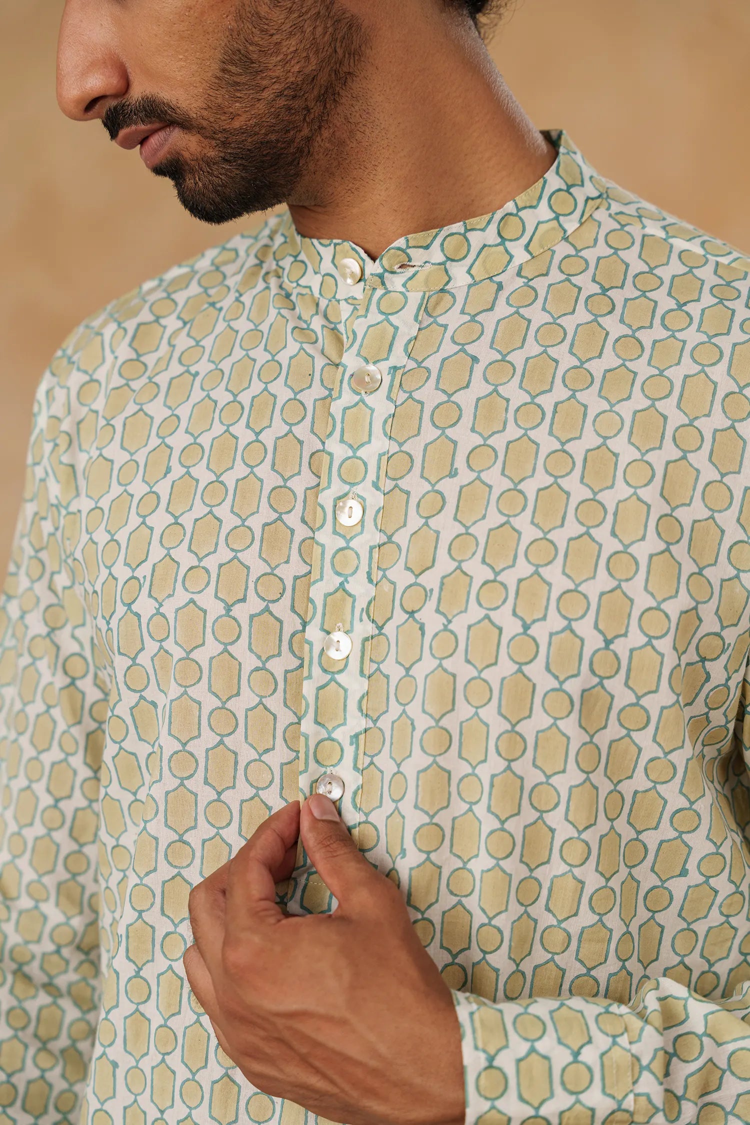Men's Handblock Printed Guru shirt