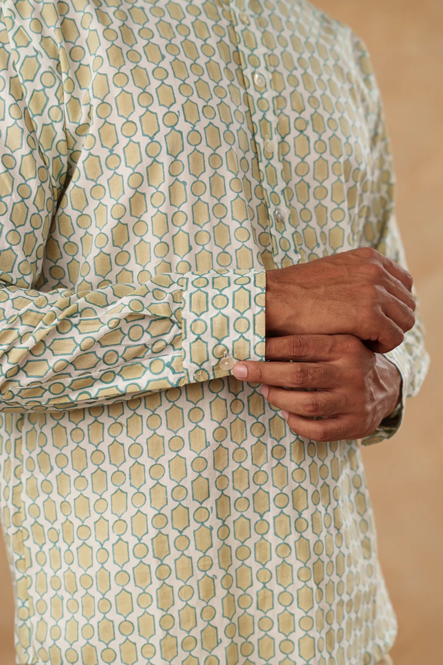 Men's Handblock Printed Guru shirt
