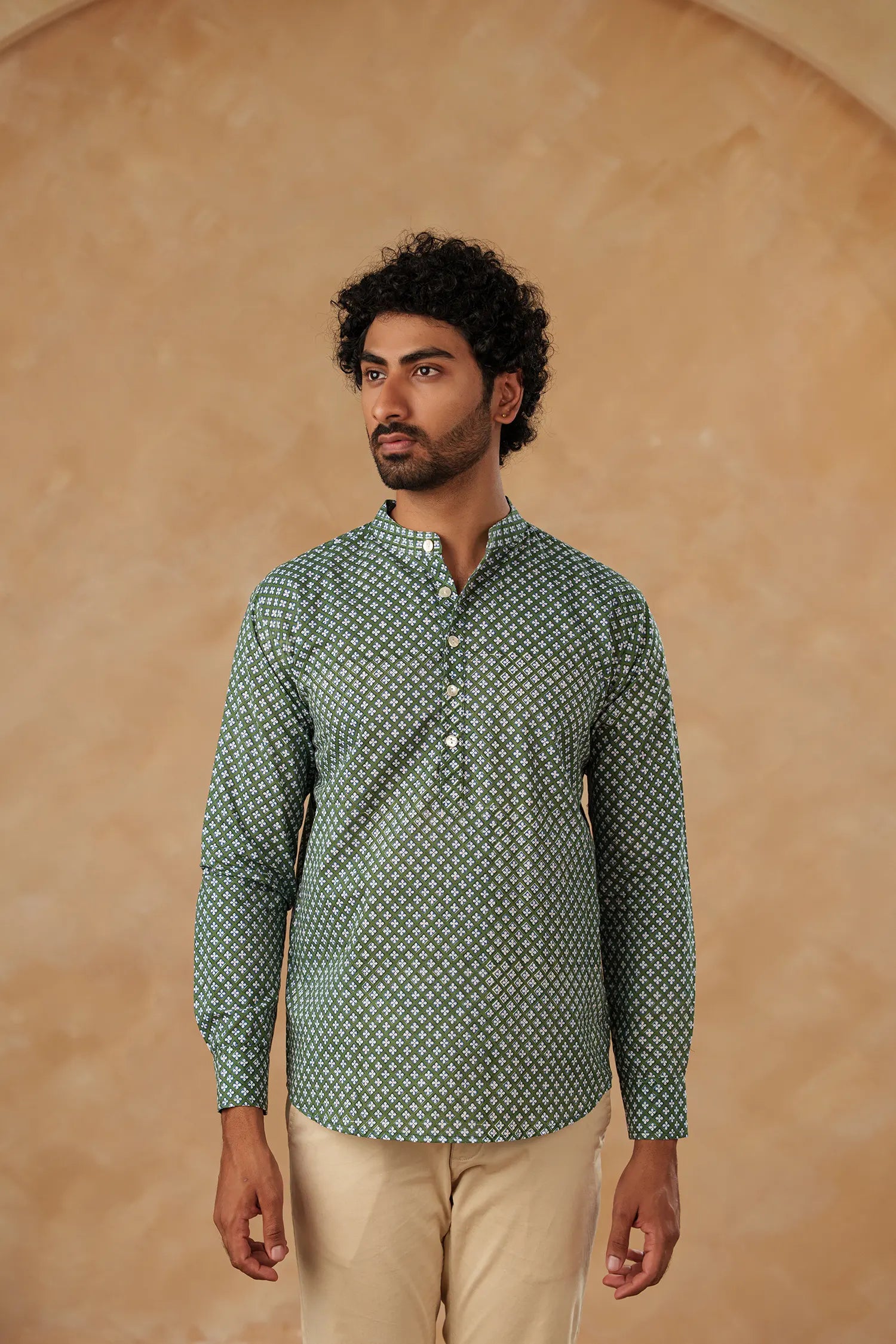 Men's Handblock Printed Guru shirt