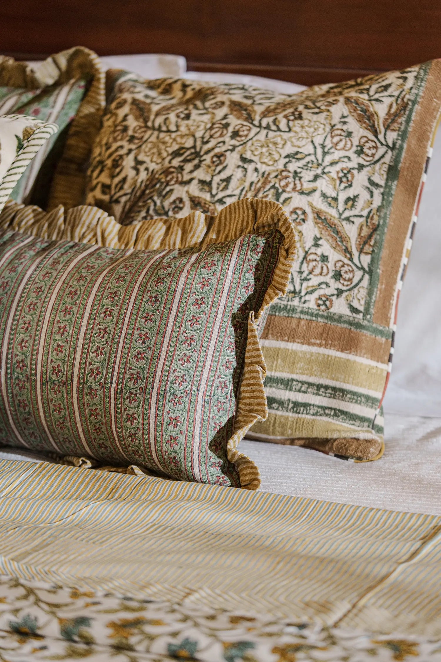 Aangan Saffron Cushion Cover