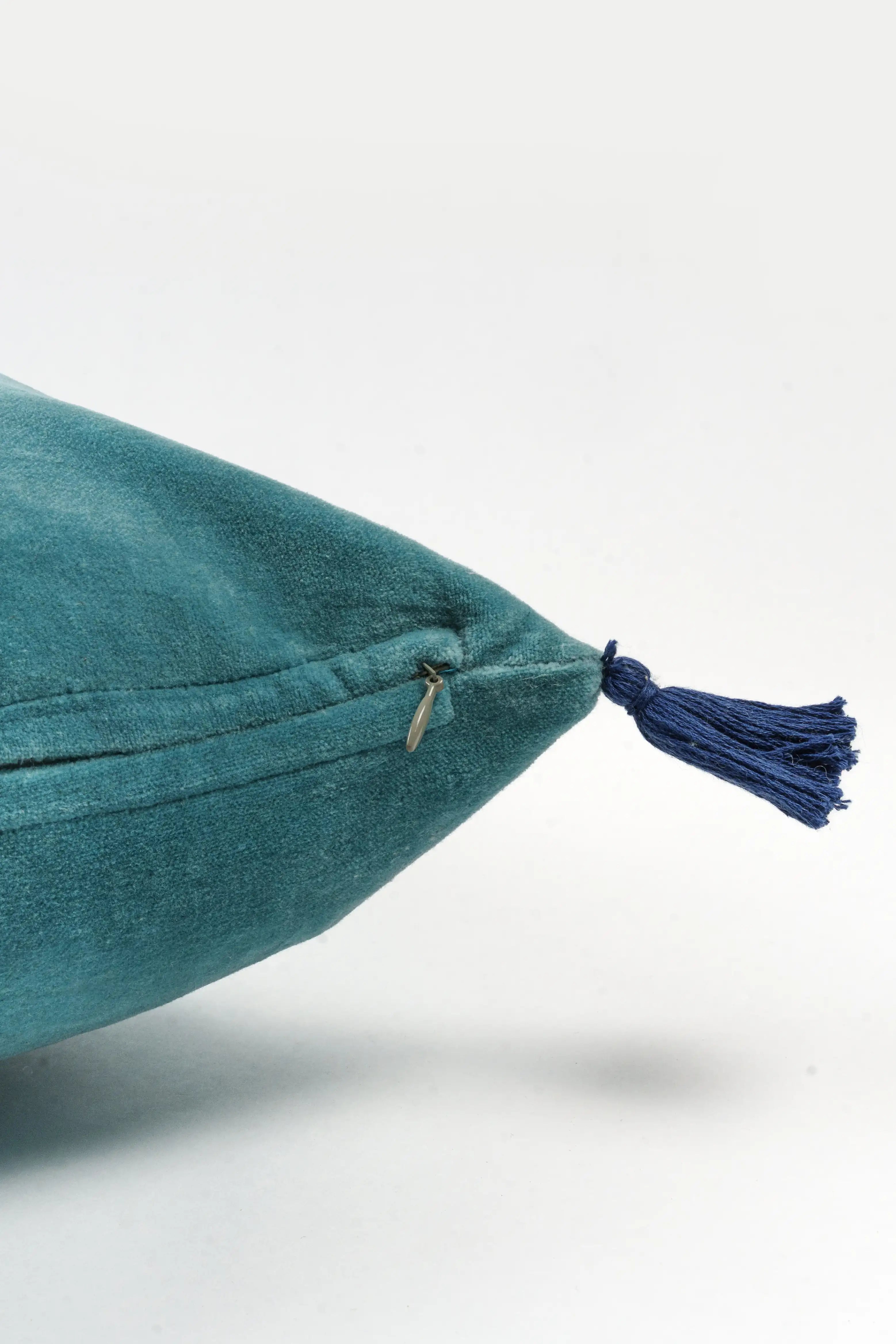 Cotton Velvet Cushion Cover - Aqua