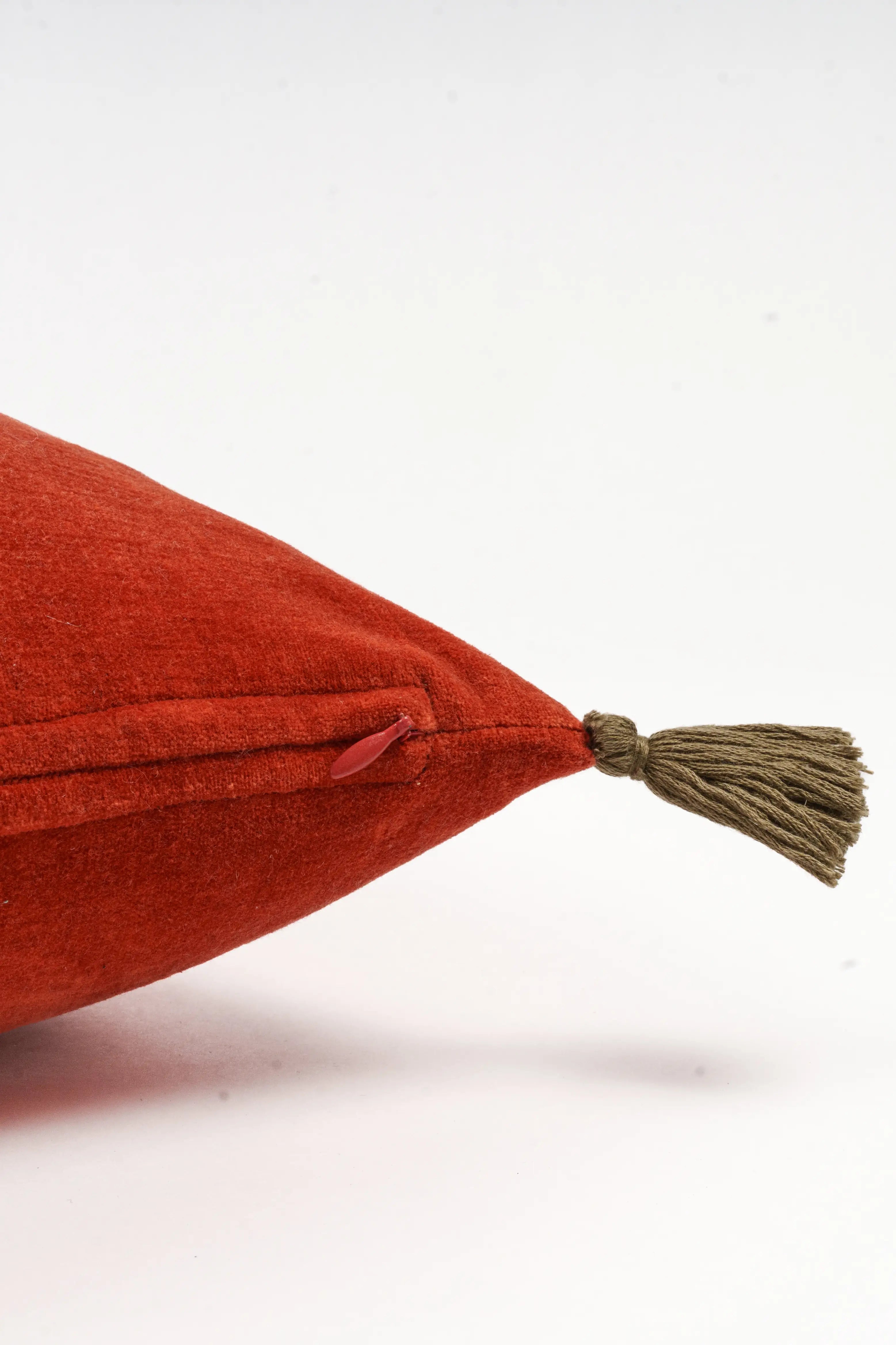 Cotton Velvet Cushion Cover - Rust