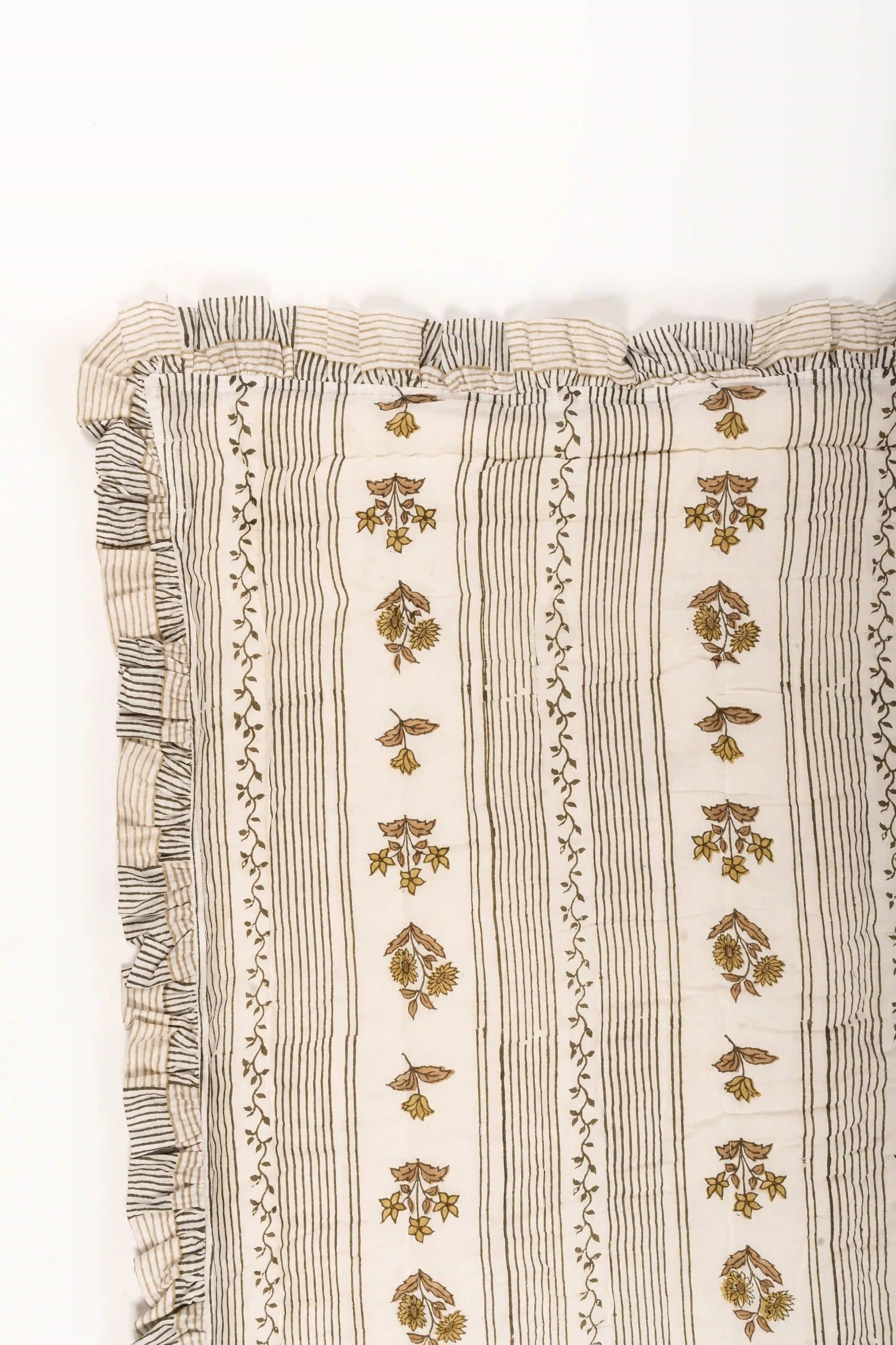 Gulnaar Stripe Ruffle Cotton Quilt