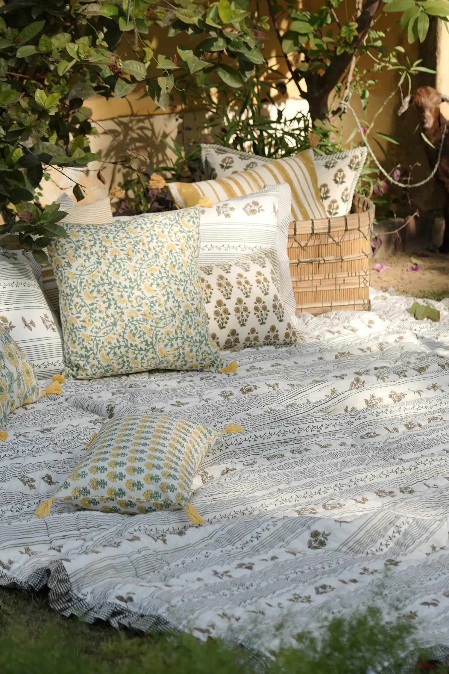 Gulnaar Stripe Ruffle Cotton Quilt